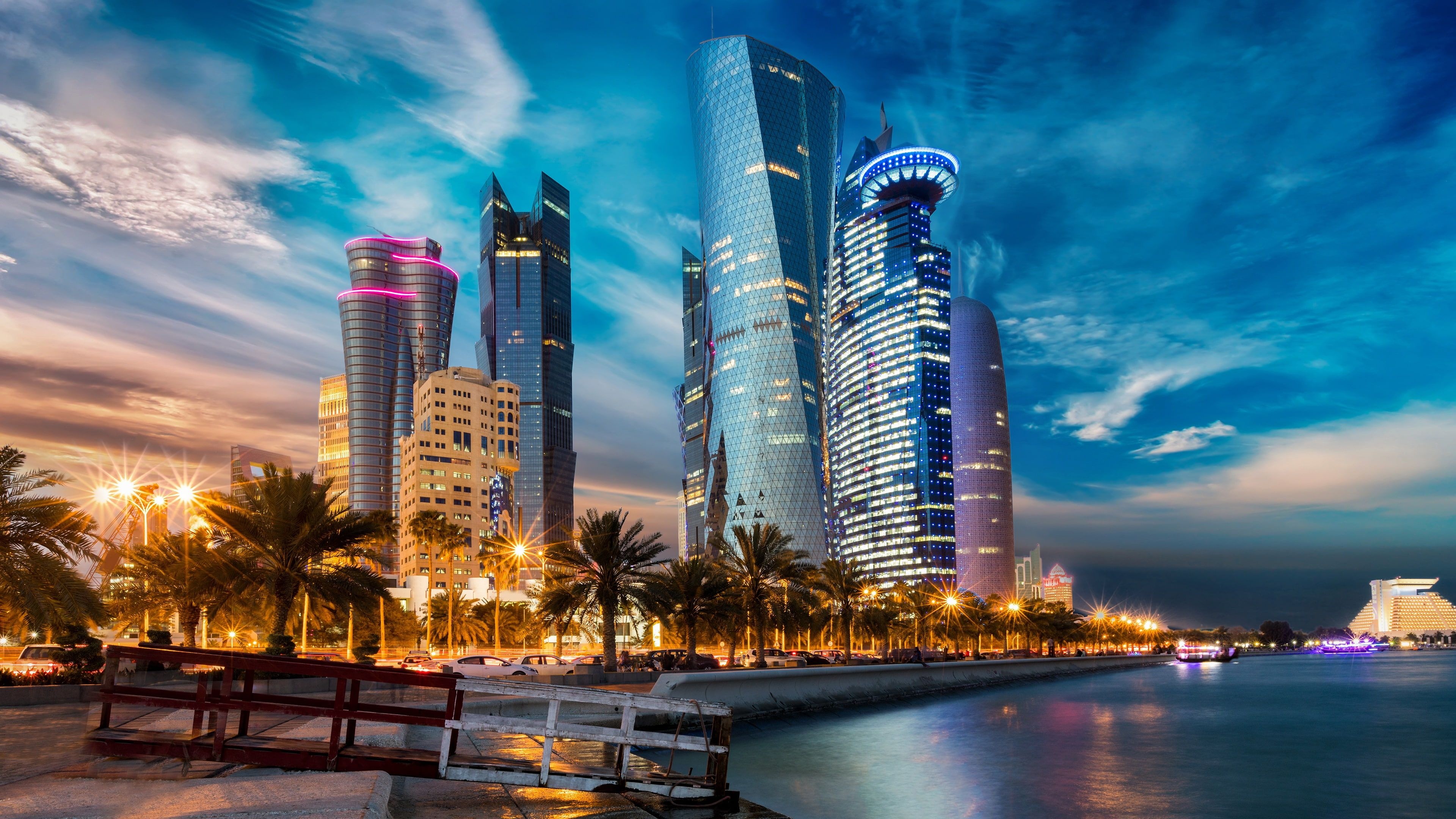 Doha, Qatar, Cityscape, Skyscrapers, 3840x2160 4K Desktop