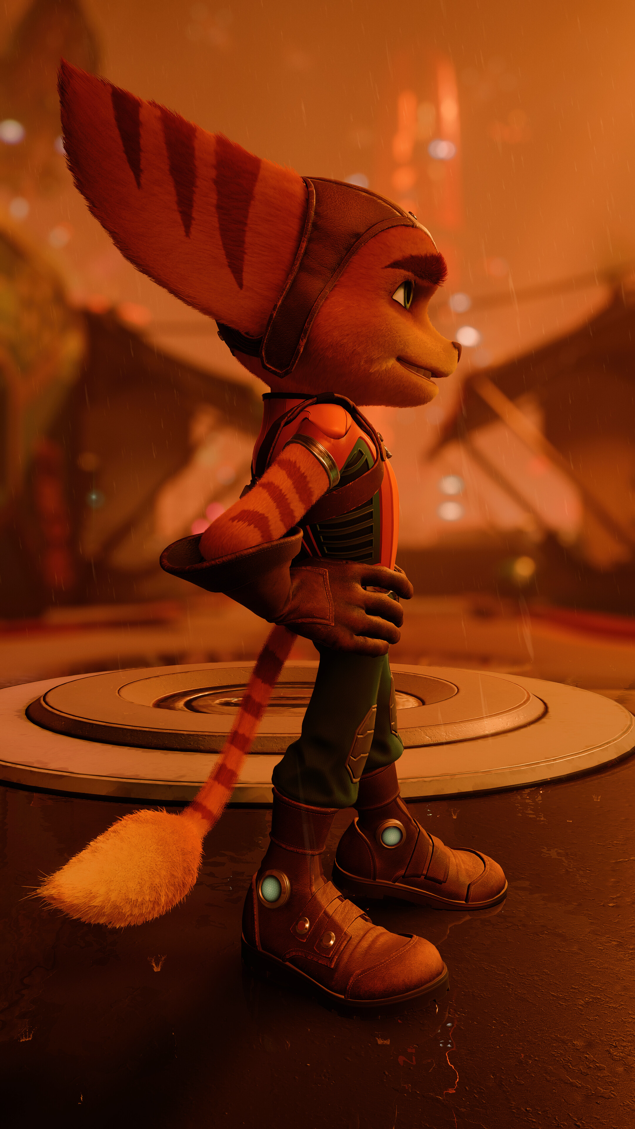 Ratchet and Clank: Rift Apart: Developed by Insomniac Games as a PlayStation 5 exclusive title. 2160x3840 4K Background.