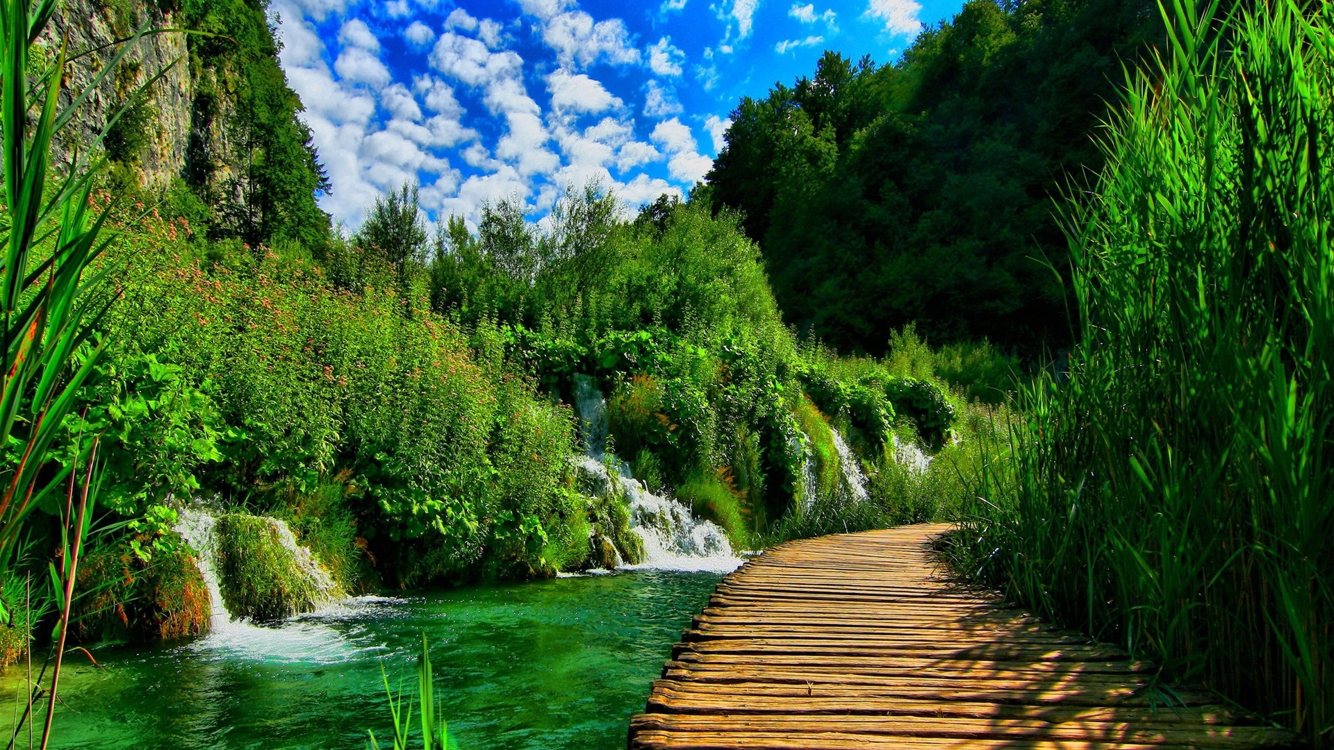 Plitvice Lakes National Park, Croatia, Scenic beauty, Natural wonder, 1920x1080 Full HD Desktop