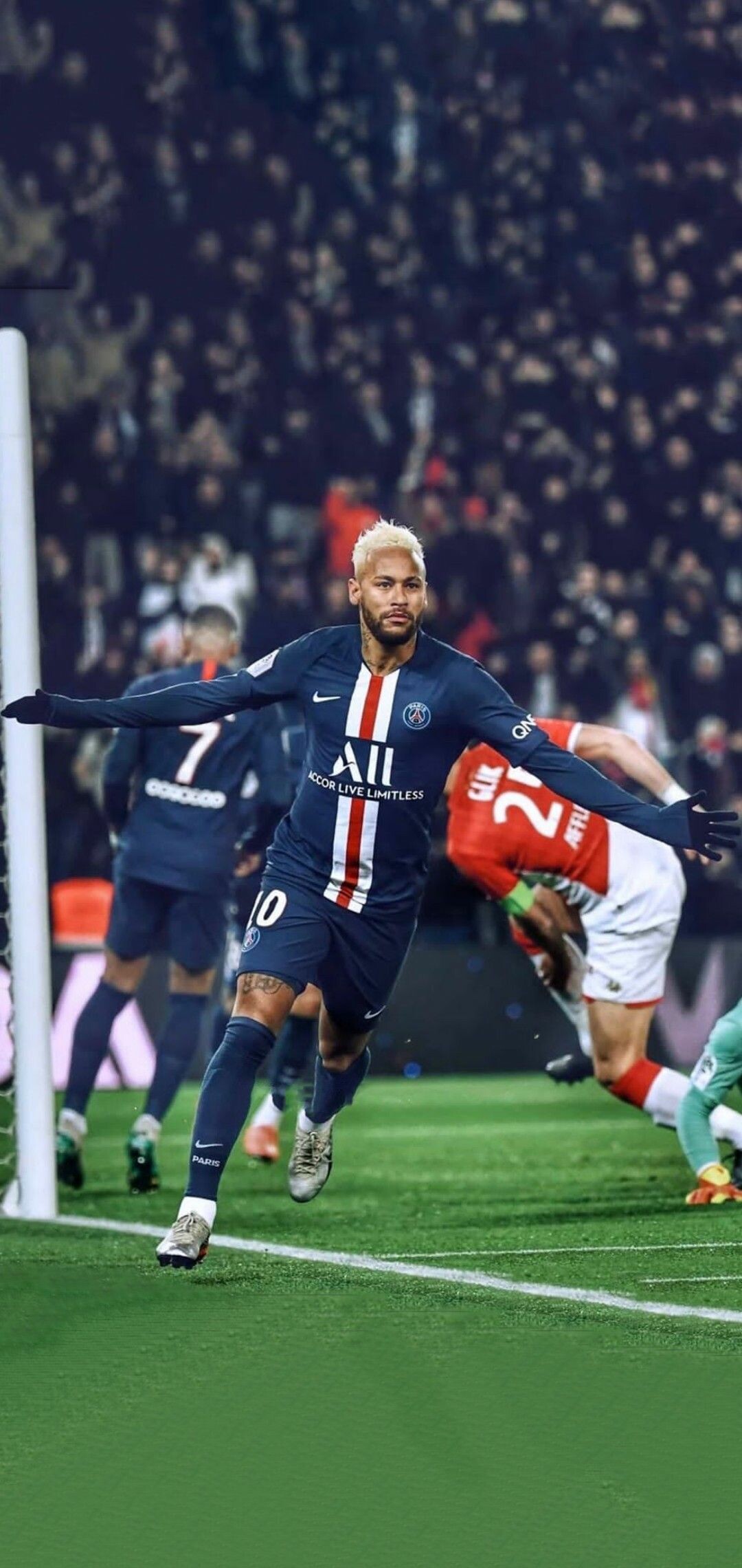 Neymar: France Football ranked him the world's third highest-paid footballer in 2018. 1080x2280 HD Background.