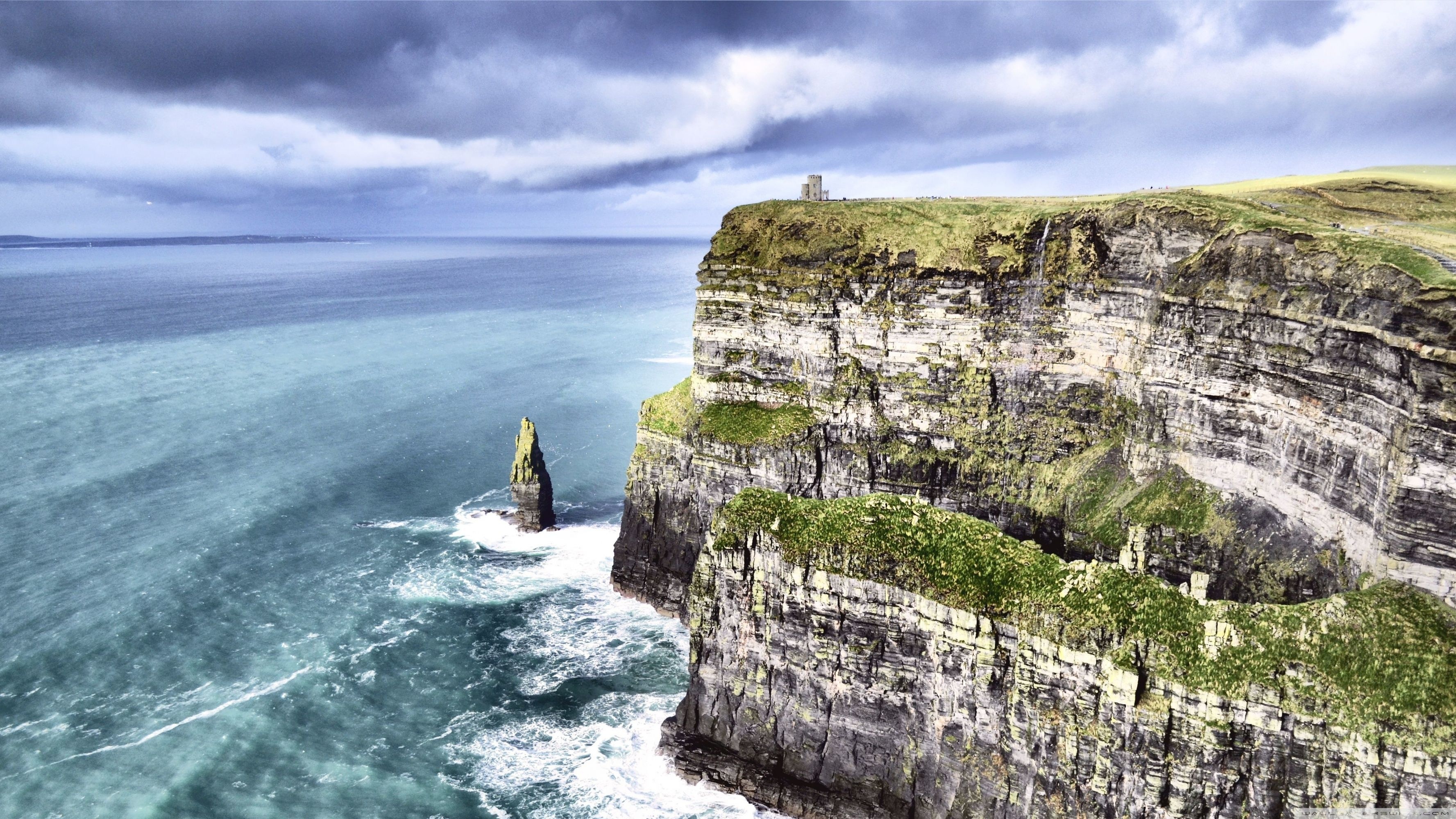 Atlantic Ocean, Cliff wallpapers, Majestic views, Coastal cliffs, 3560x2000 HD Desktop