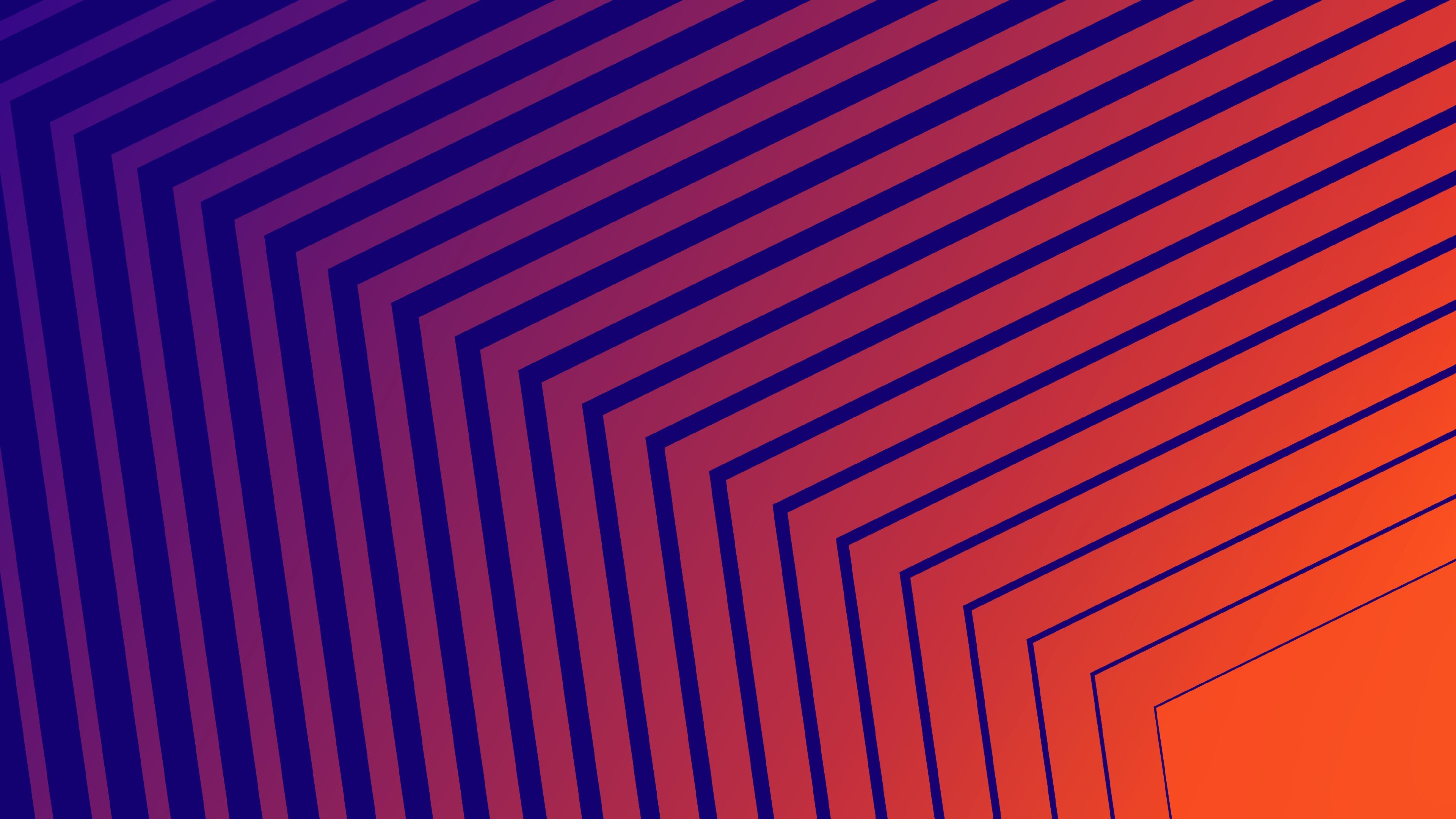 Geometric Abstract: Obtuse angles, Optic illusion, Gradient, Parallel lines. 3840x2160 4K Background.