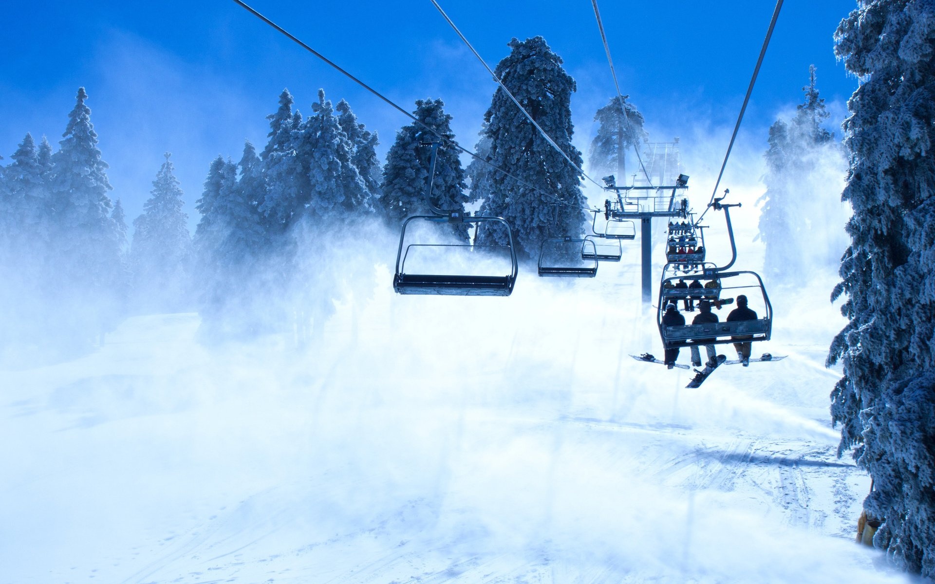Ski lift skiing, Snow mountains, Winter sports, Ski resort, 1920x1200 HD Desktop