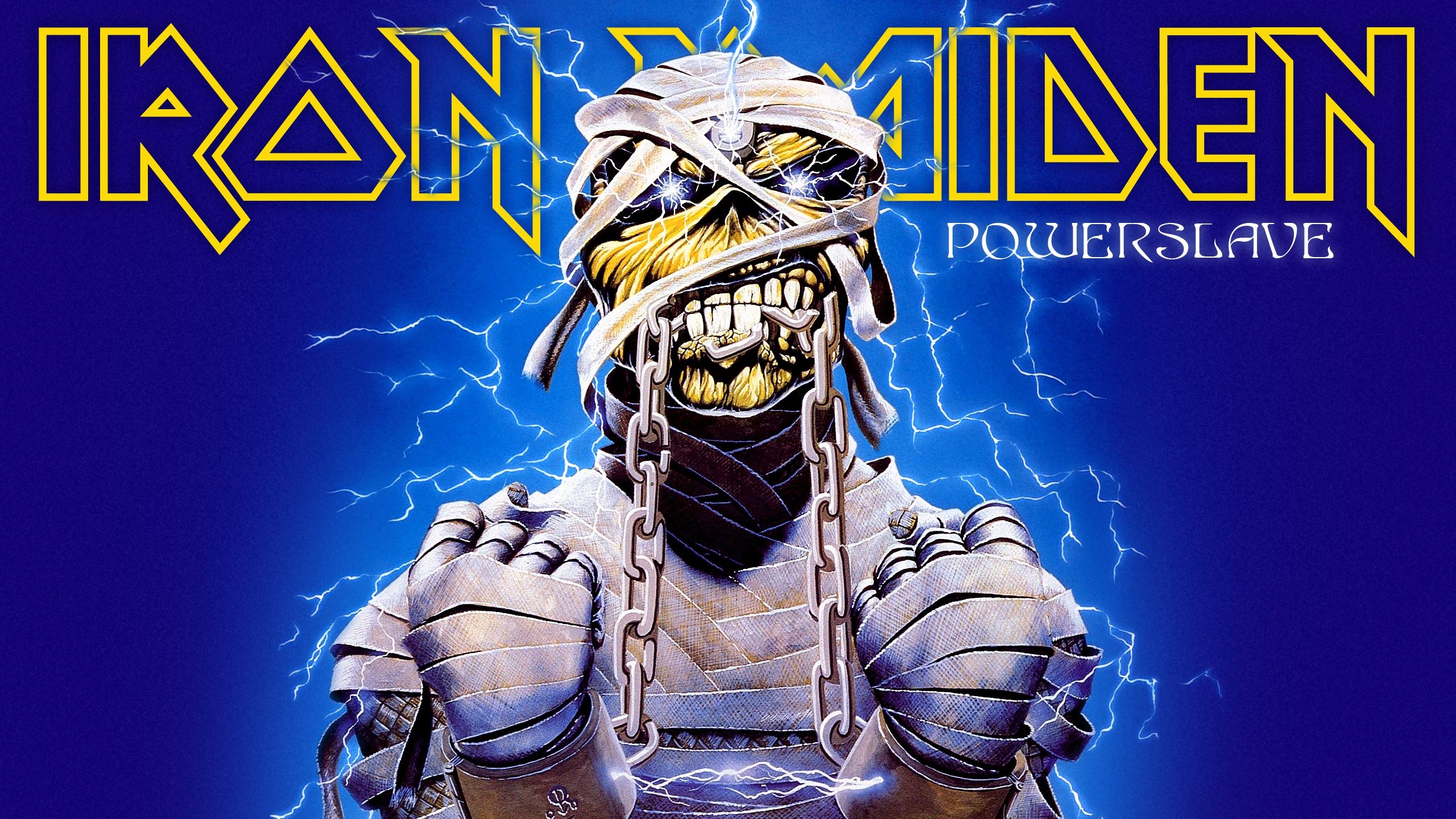 Iron Maiden Band Music, Powerslave album, Historical themes, Egyptian mythology, 2560x1440 HD Desktop