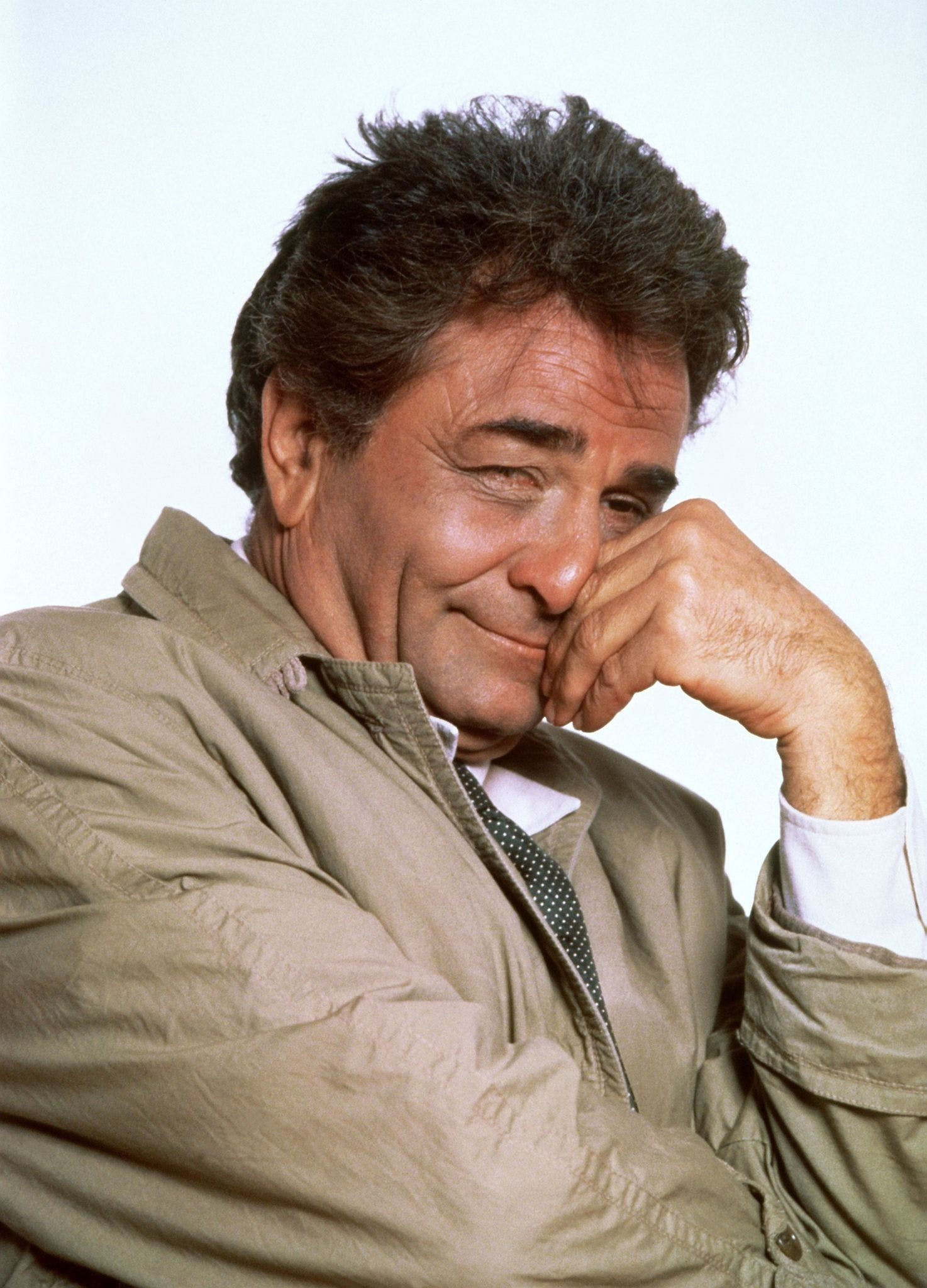 Peter Falk: A police detective in the Los Angeles Police Department, Frank Columbo, Born to Italian-American parents. 1480x2050 HD Background.
