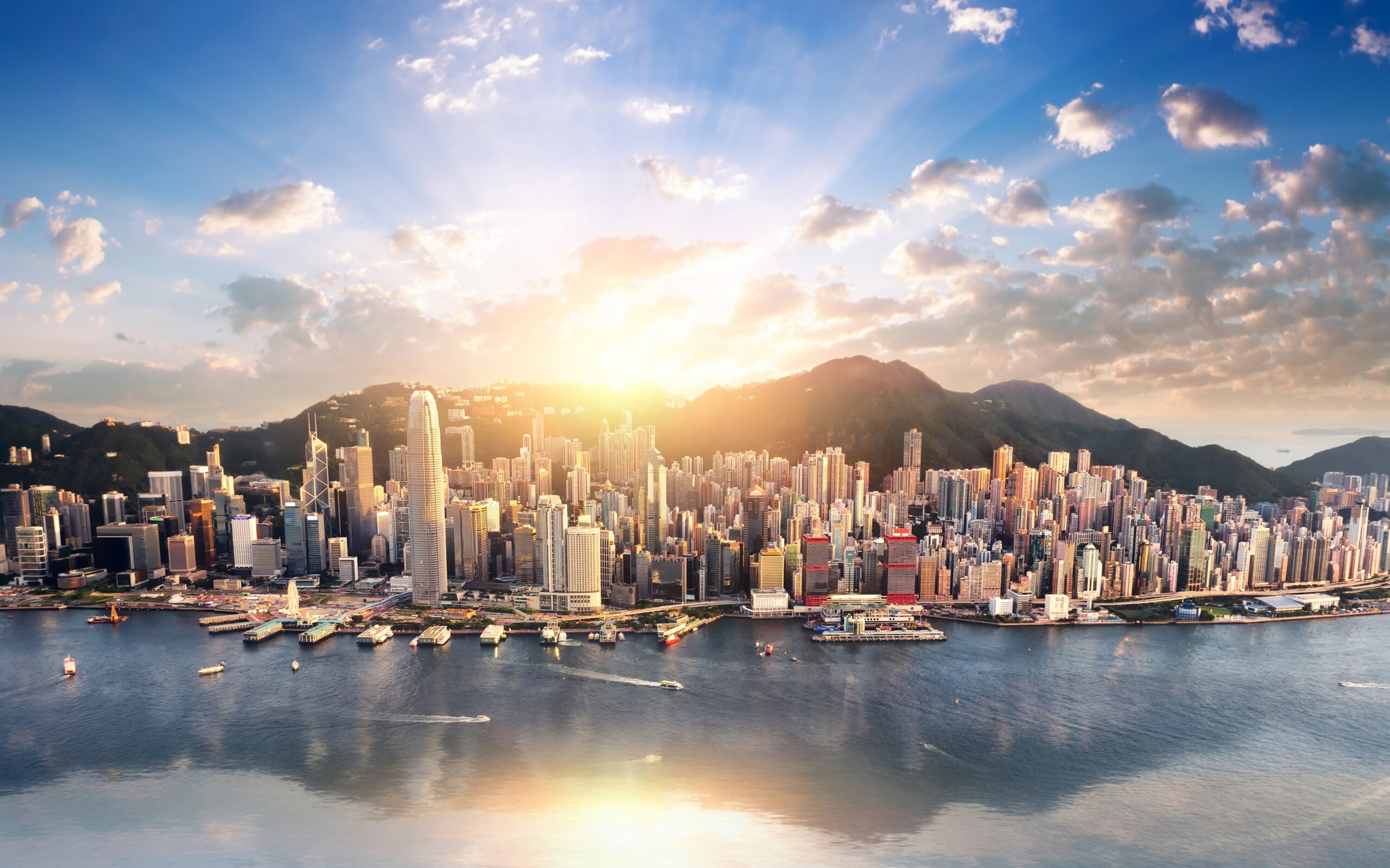 Hong Kong: Cityscape, Buildings, Victoria, Asia. 2560x1600 HD Wallpaper.