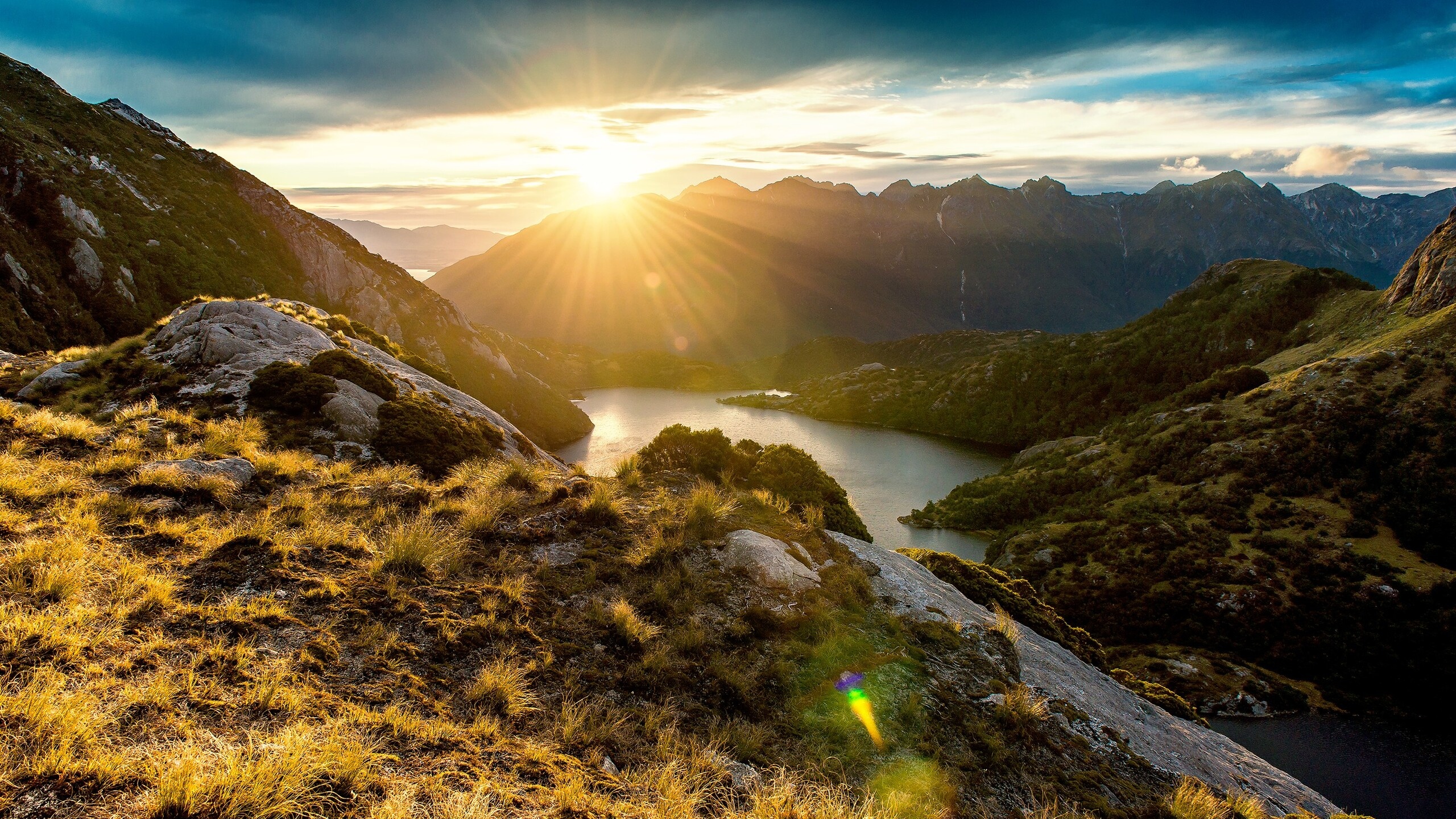 Fiordland National Park, Travels, Sunrise, 1440p resolution, 2560x1440 HD Desktop
