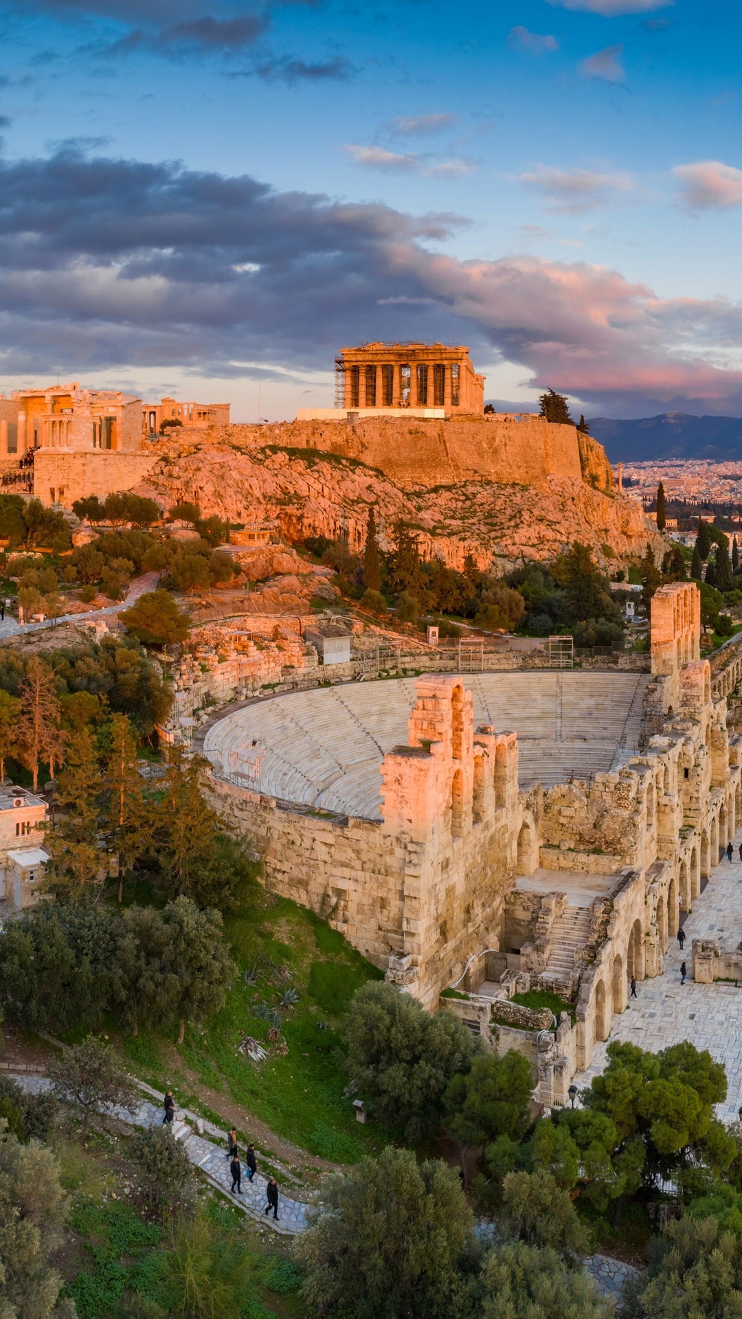 Stilvolles Athen-Hintergrundbild fürs Handy, 1080x1920 Full HD Handy