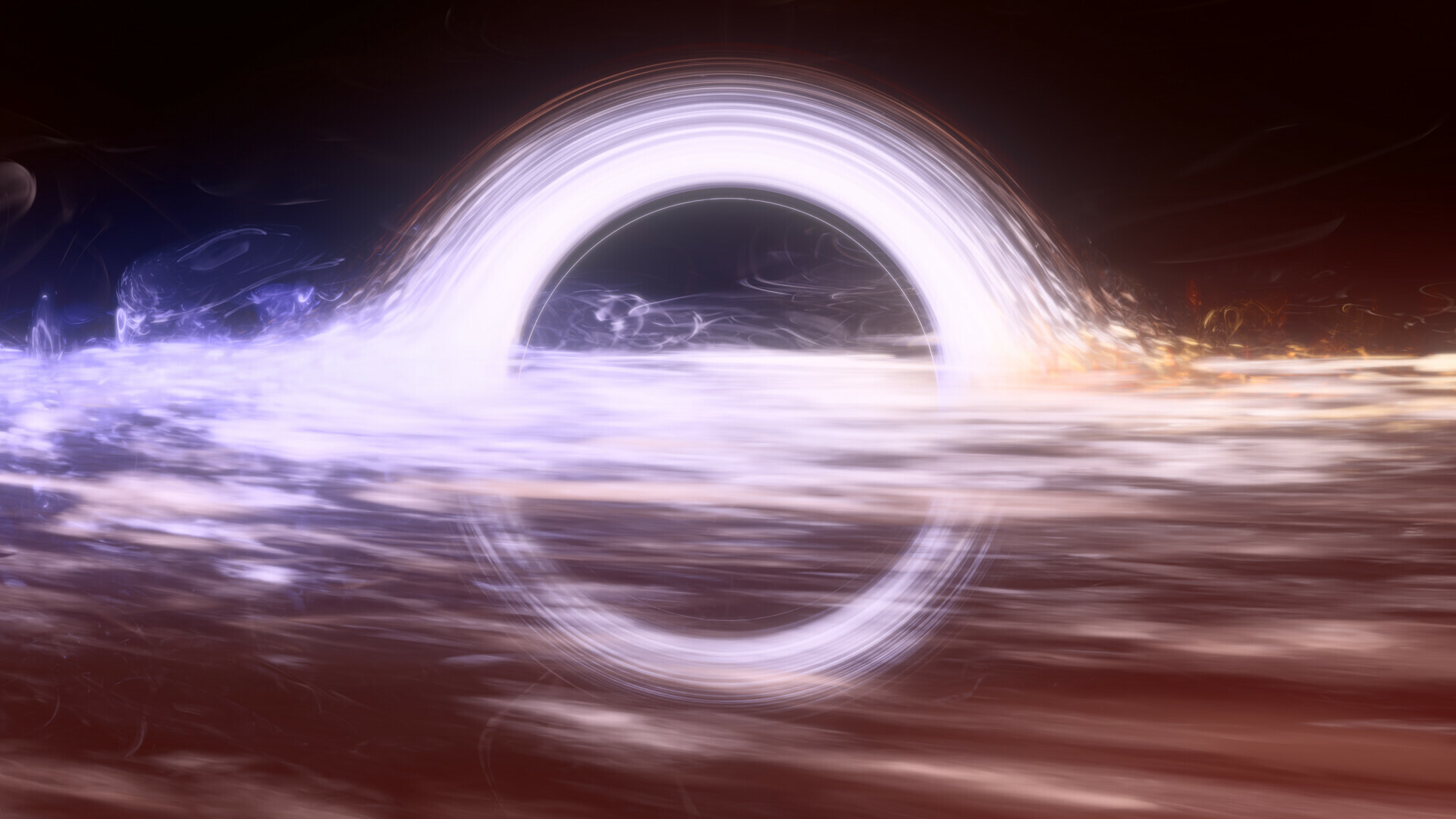 Black Hole: A region of space with a concentrated mass, Cosmos. 1920x1080 Full HD Background.