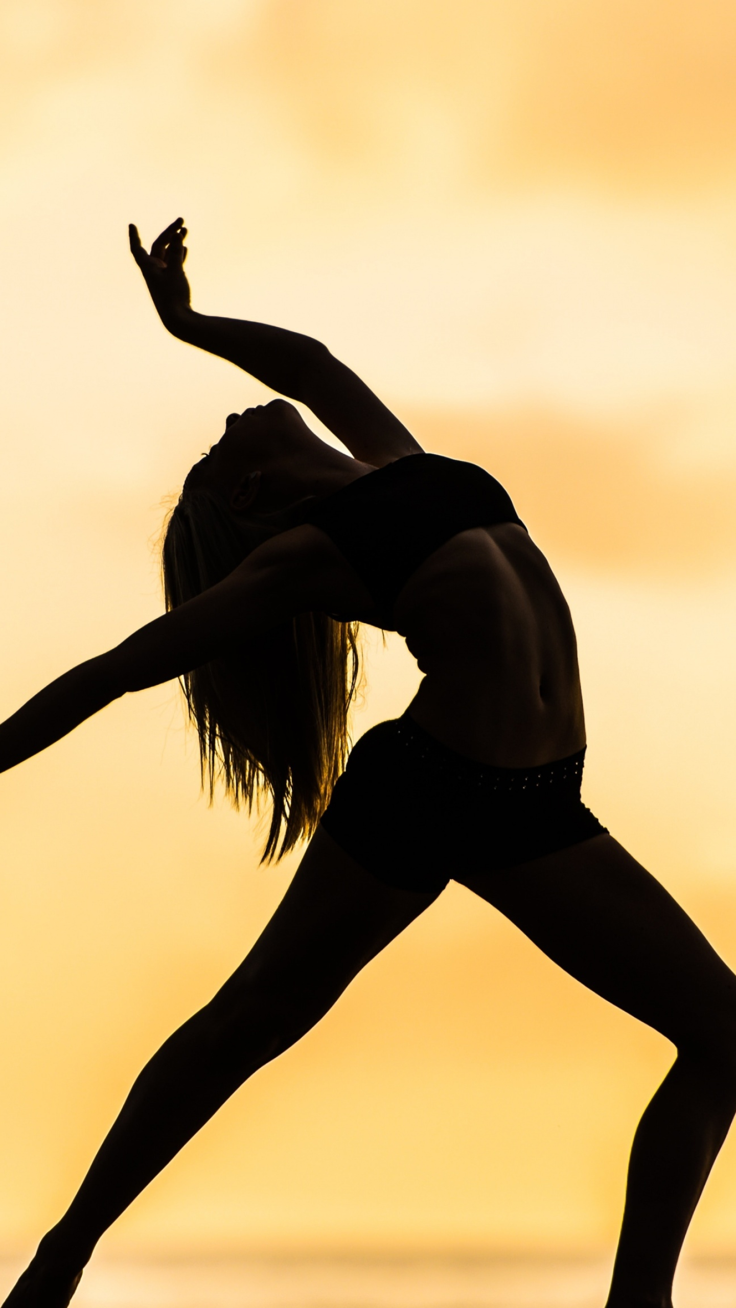 Contemporary Dance: A dancing woman, Expressing emotionality through movements, Flexibility. 1440x2560 HD Background.