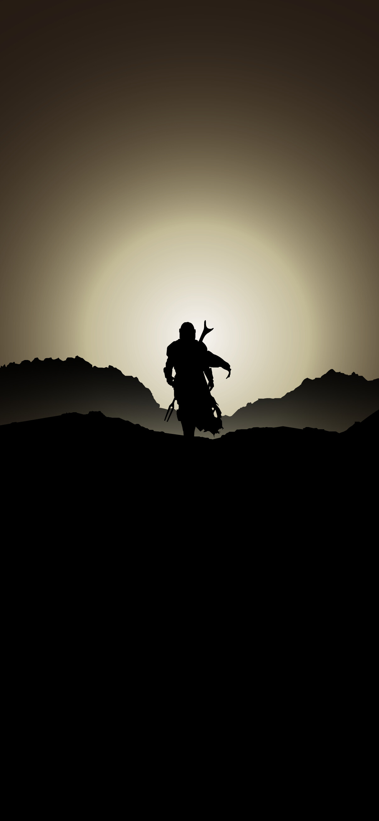 The Mandalorian: Silhouette, Artwork, Din Djarin. 1210x2610 HD Background.