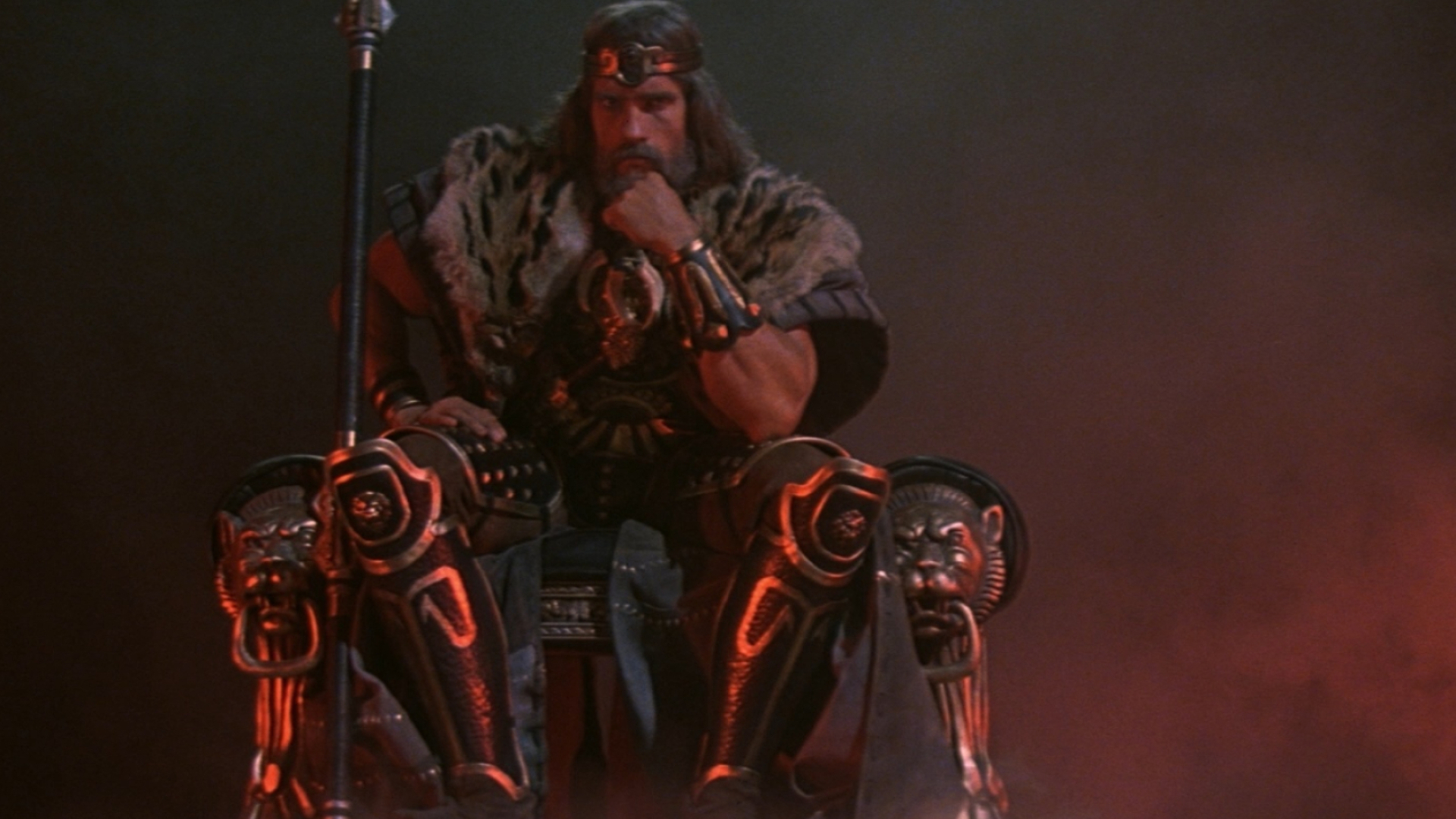 Conan (Arnold Schwarzenegger): The central theme in the movie is the Riddle of Steel. 1920x1080 Full HD Background.