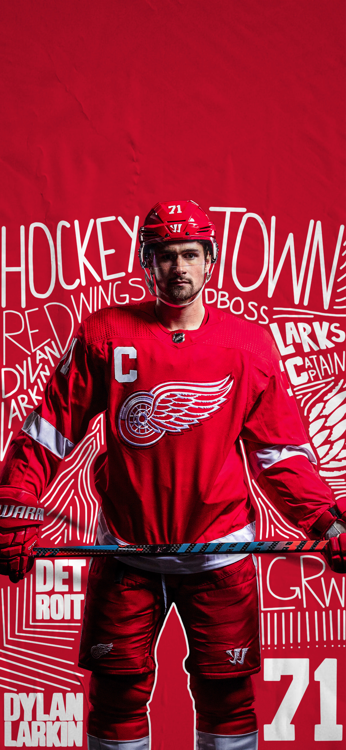 Detroit Red Wings: Henrik Zetterberg, The team won its fifth Stanley Cup in 1952. 1130x2440 HD Background.