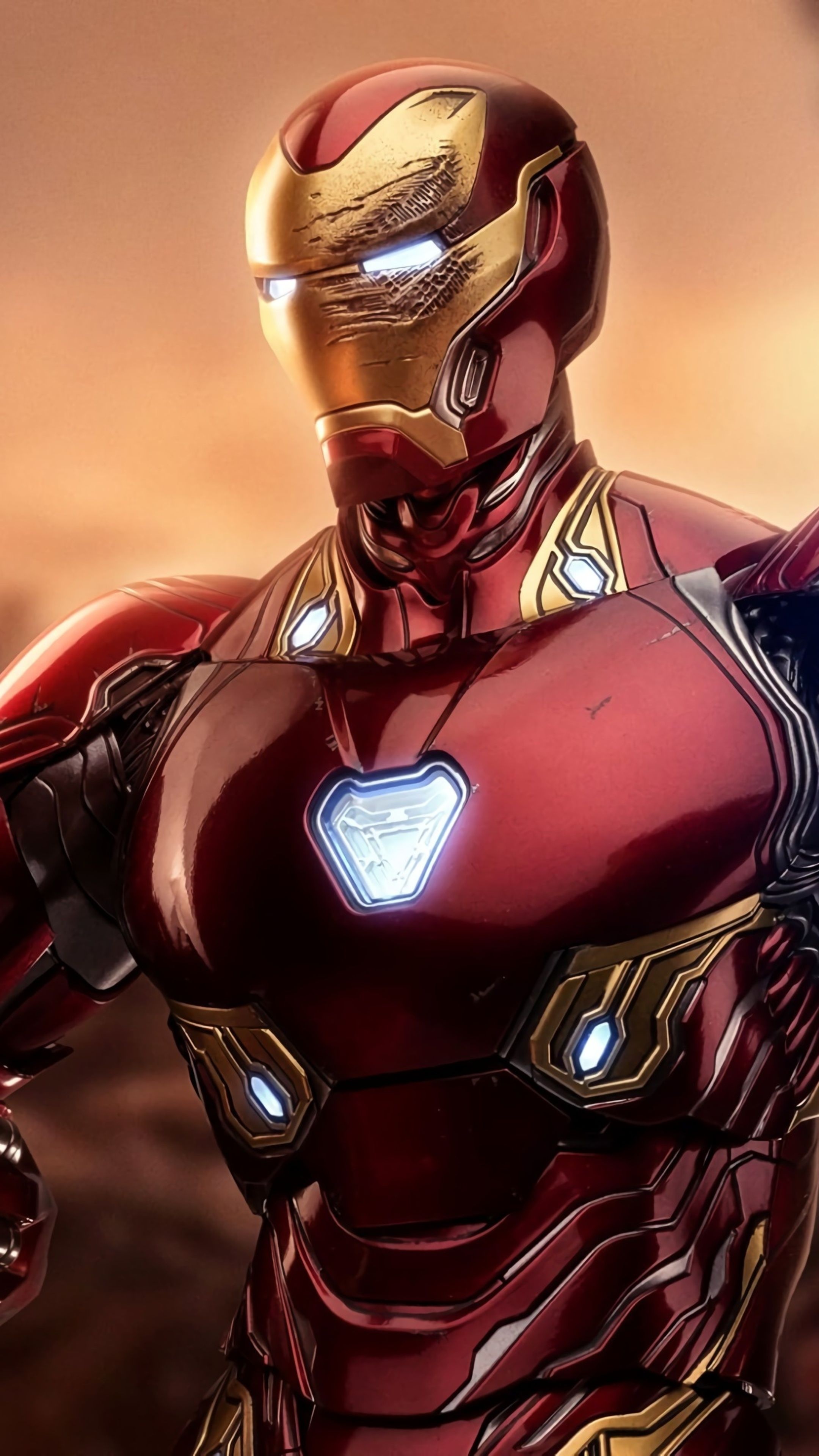 Iron Man: The character founded the Avengers superhero team with Thor, Ant-Man, Wasp and the Hulk, Mark 45 Suit. 2160x3840 4K Background.