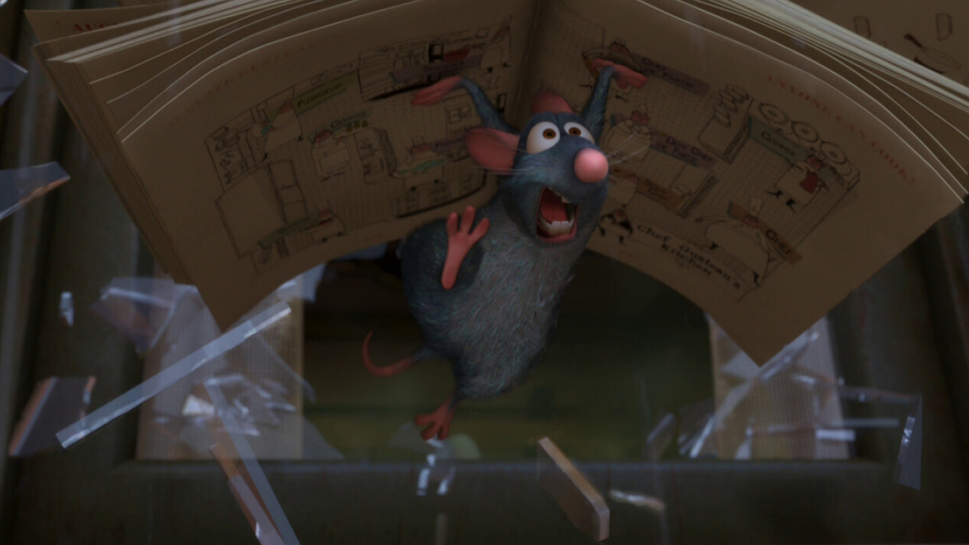 Ratatouille: Remy, A bluish-gray rat from Paris with a passion for food. 1920x1080 Full HD Wallpaper.