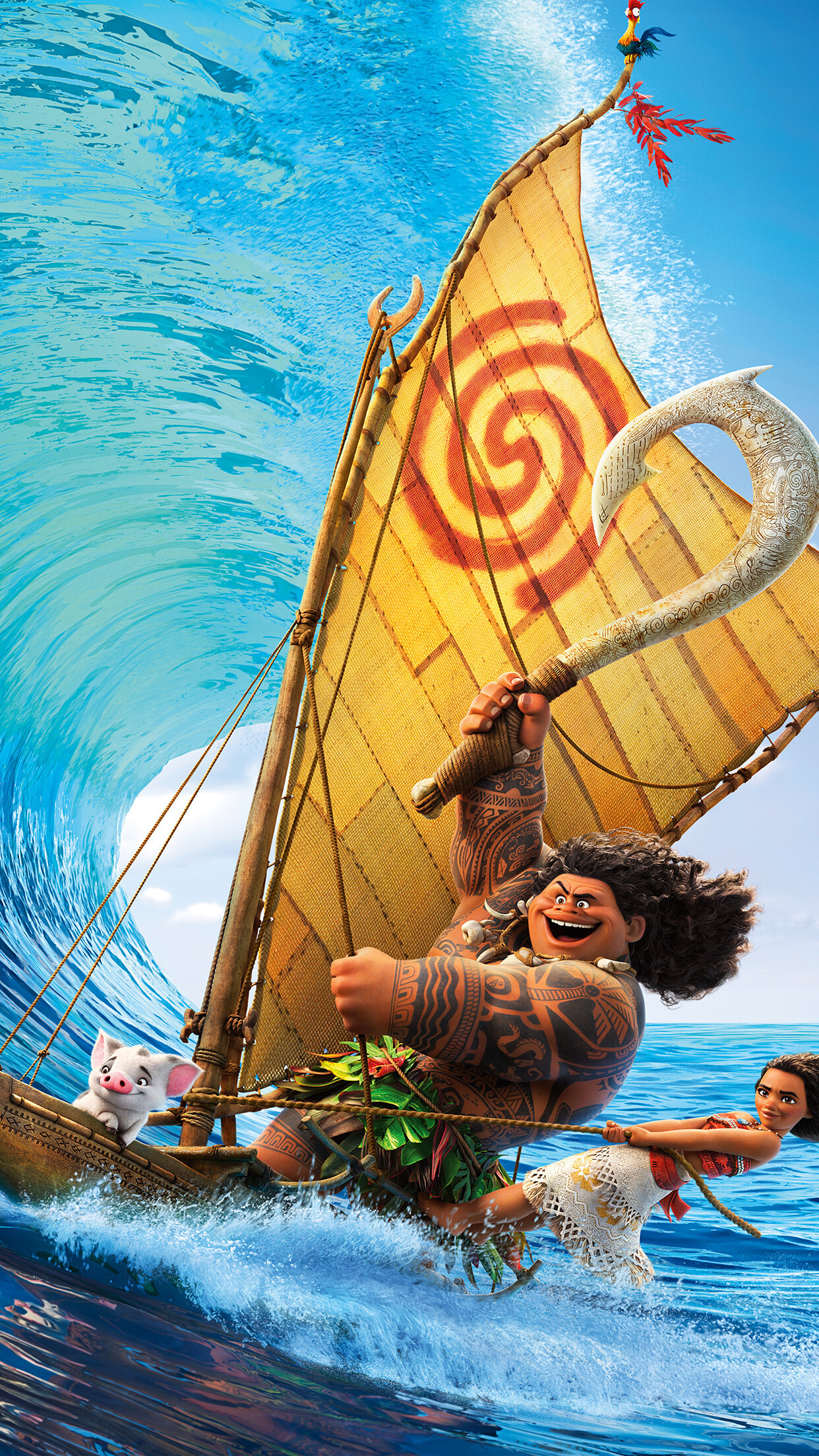 Moana: Disney movie, Based on Polynesian mythology. 1250x2210 HD Background.