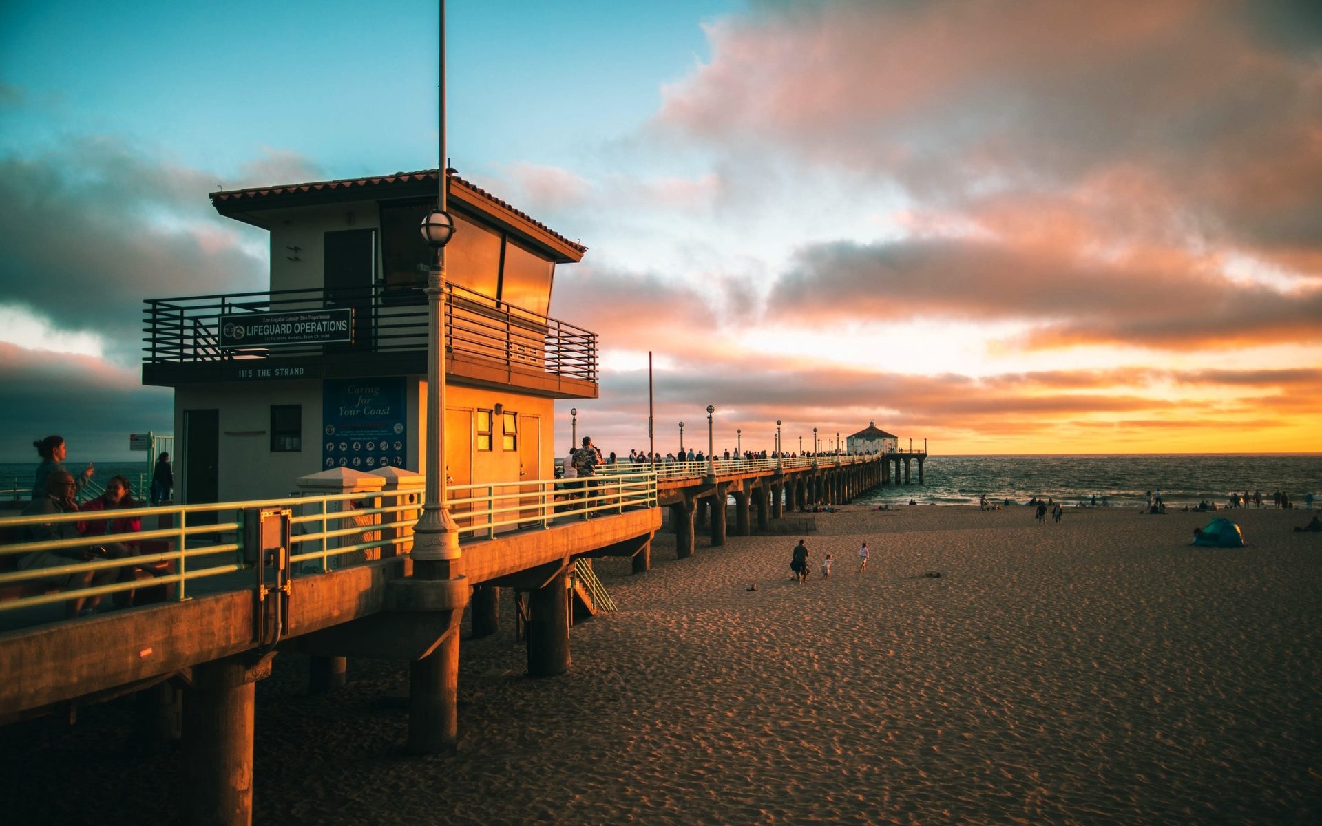 Huntington Beach, Beautiful color skies, John Johnson, 1920x1200 HD Desktop