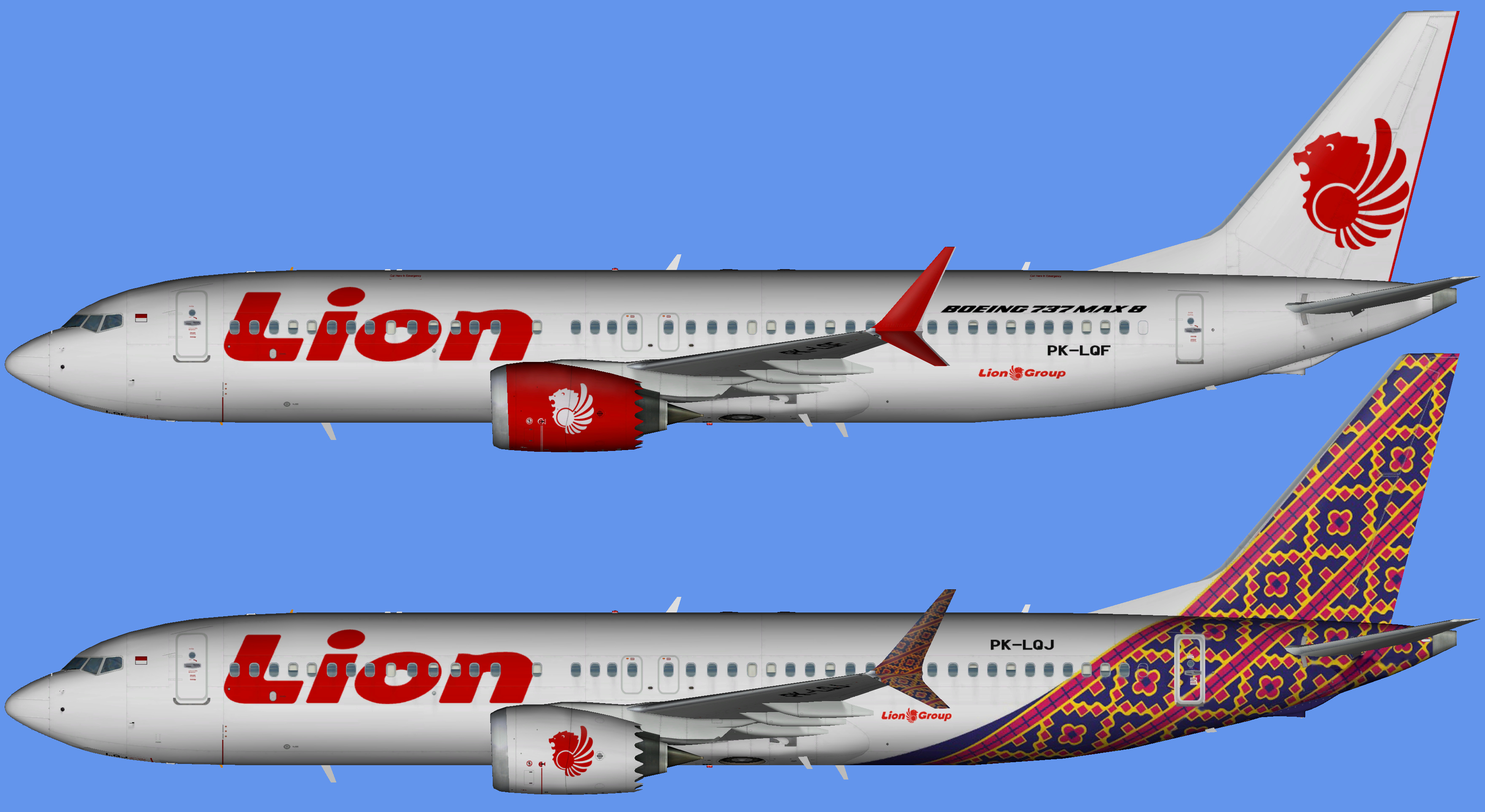 Lion Air, Boeing 737 Max 8, FS AI repaints, Aviation enthusiasts, 3520x1930 HD Desktop