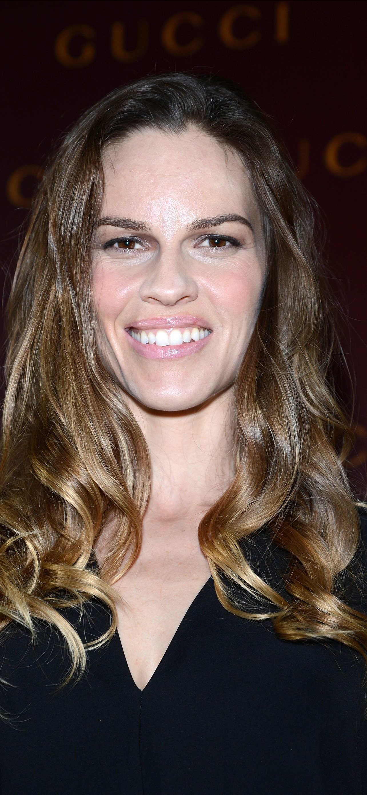 Hilary Swank: American actress who won two best actress Academy Awards. 1290x2780 HD Background.