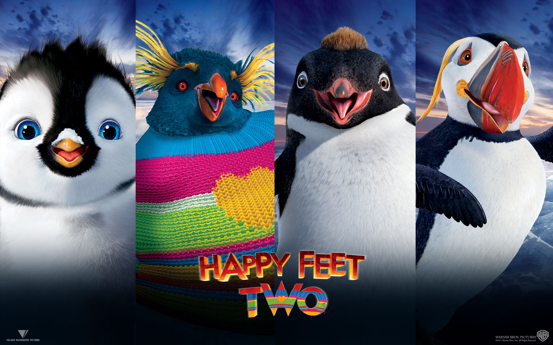 Happy Feet, Animated penguins, Neon-lit dance, Charming storyline, 1920x1200 HD Desktop