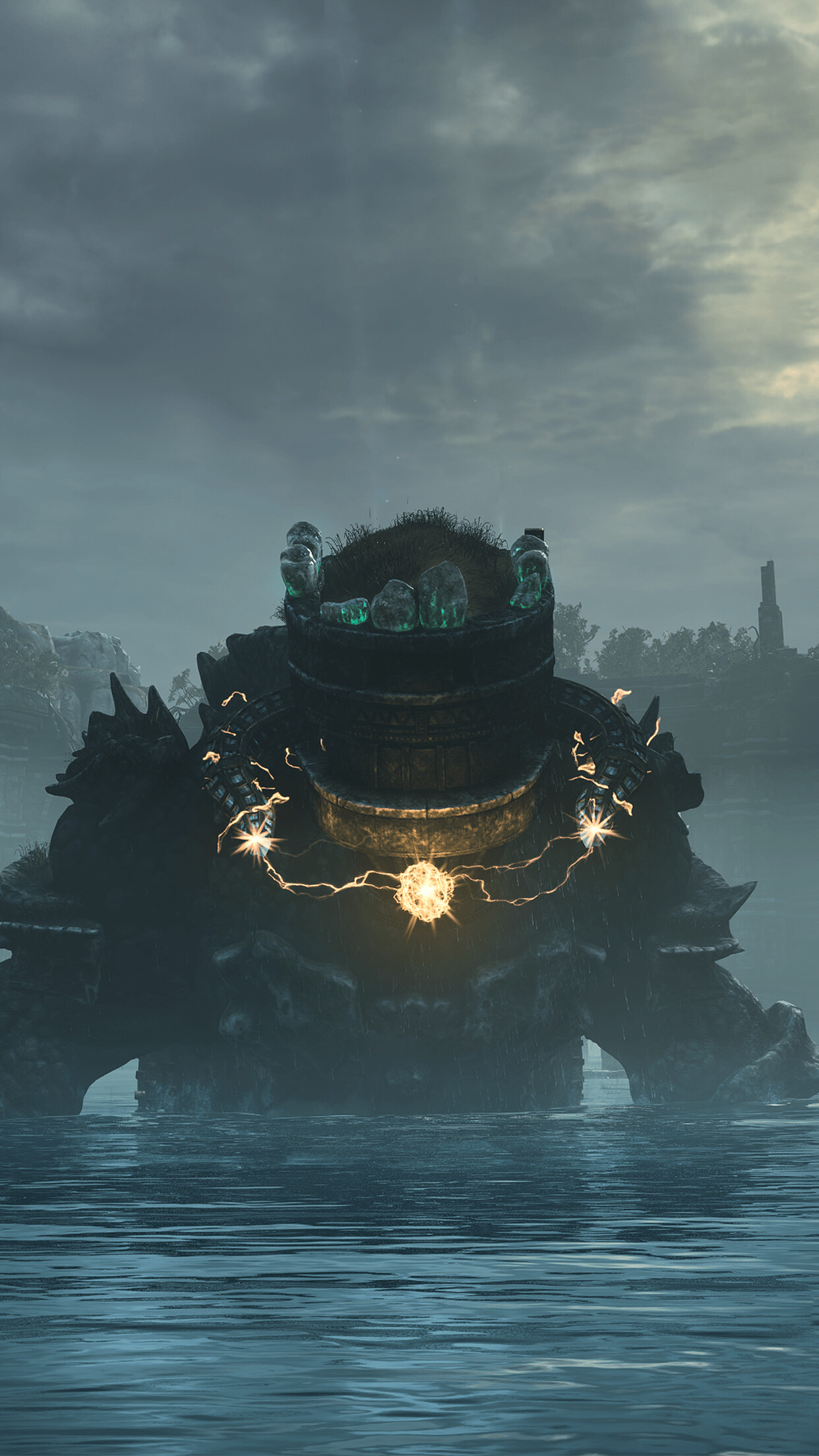 Shadow of the Colossus: Pelagia, The twelfth enemy, Found within a large lake in quadrant G2. 1250x2210 HD Wallpaper.