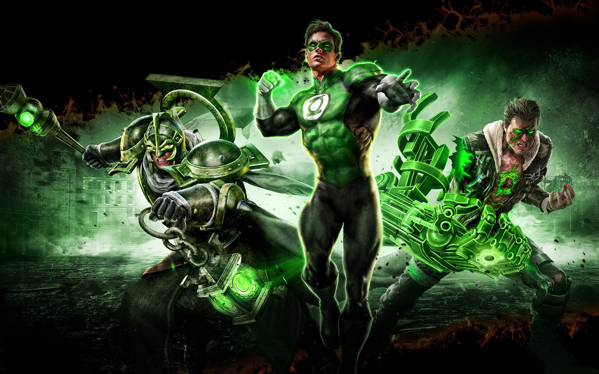 DC Heroes: Green Lanterns, Infinite Crisis, Hal Jordan, Guy Gardner. 1920x1200 HD Wallpaper.