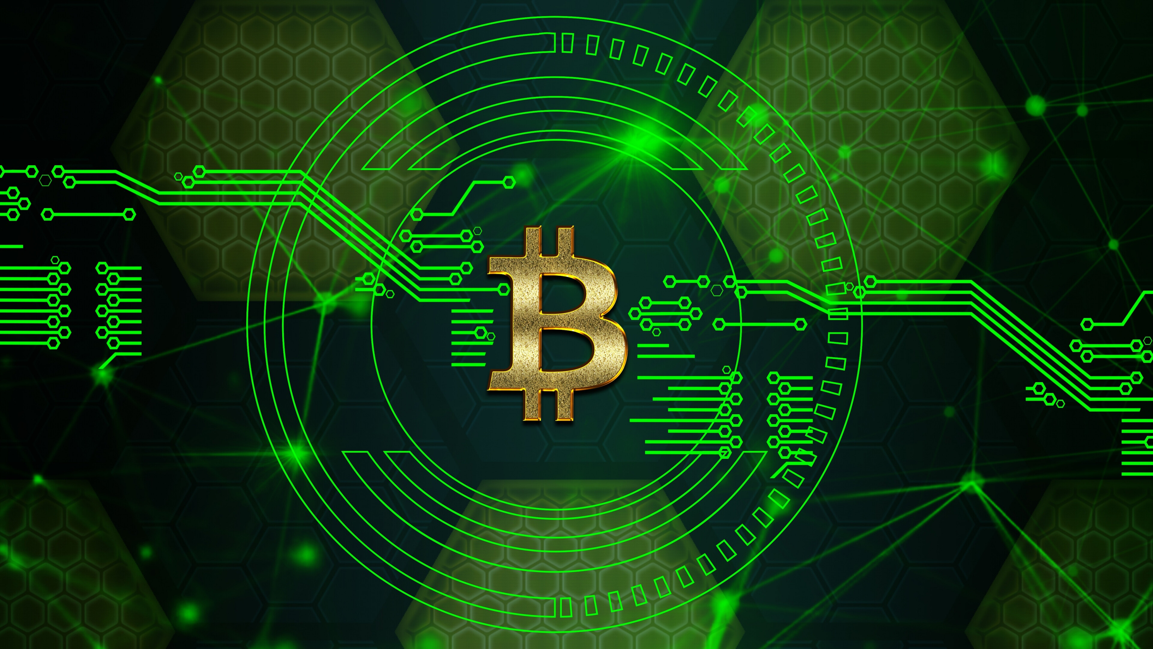 Cryptocurrency: Bitcoin, An alternative form of payment created using encryption algorithms, Blockchain. 3840x2160 4K Background.