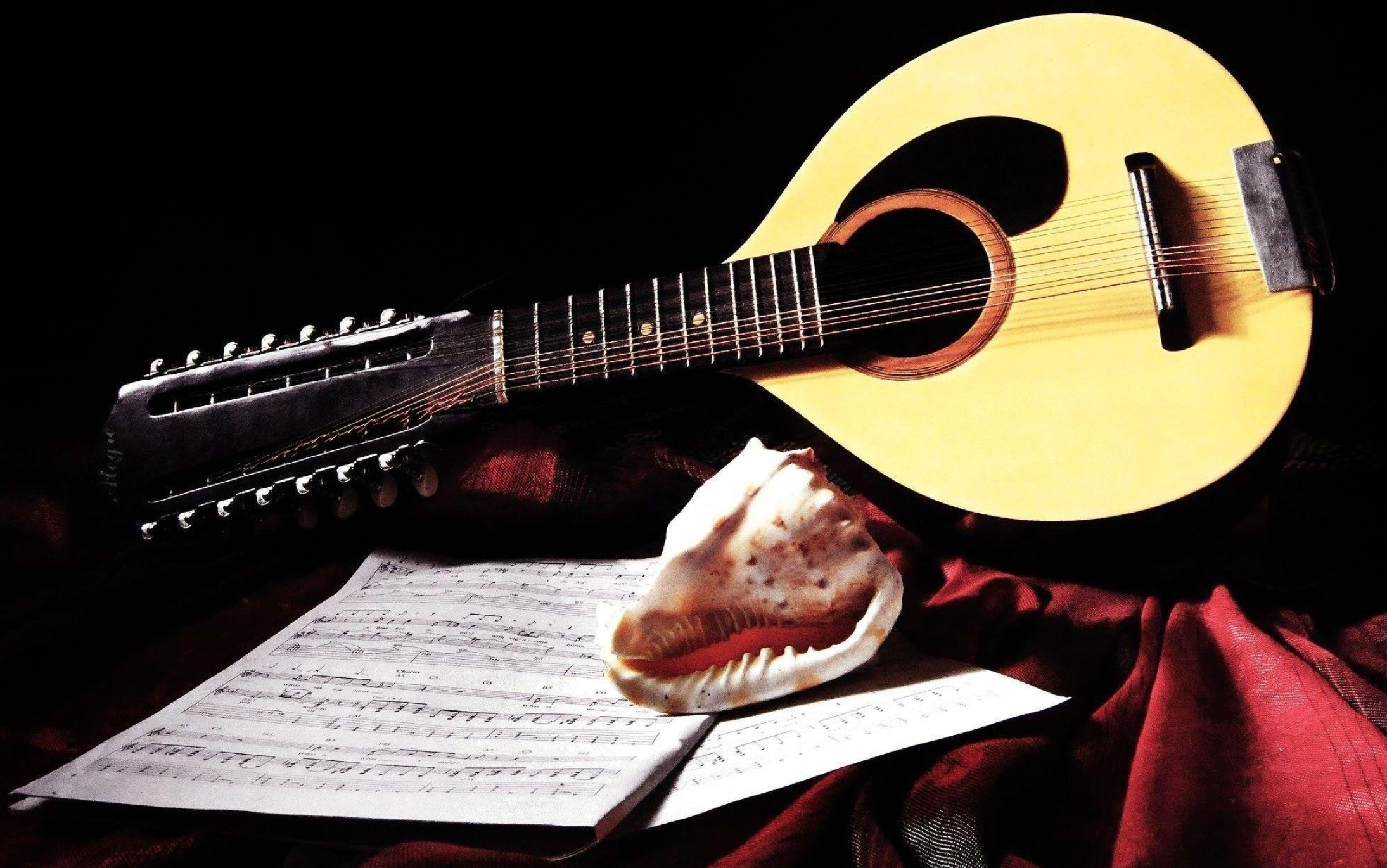 Mandola: Portuguese Guitar, Twelve Steel Strings, Fado Musical Genre, Music Sheet. 2190x1370 HD Wallpaper.