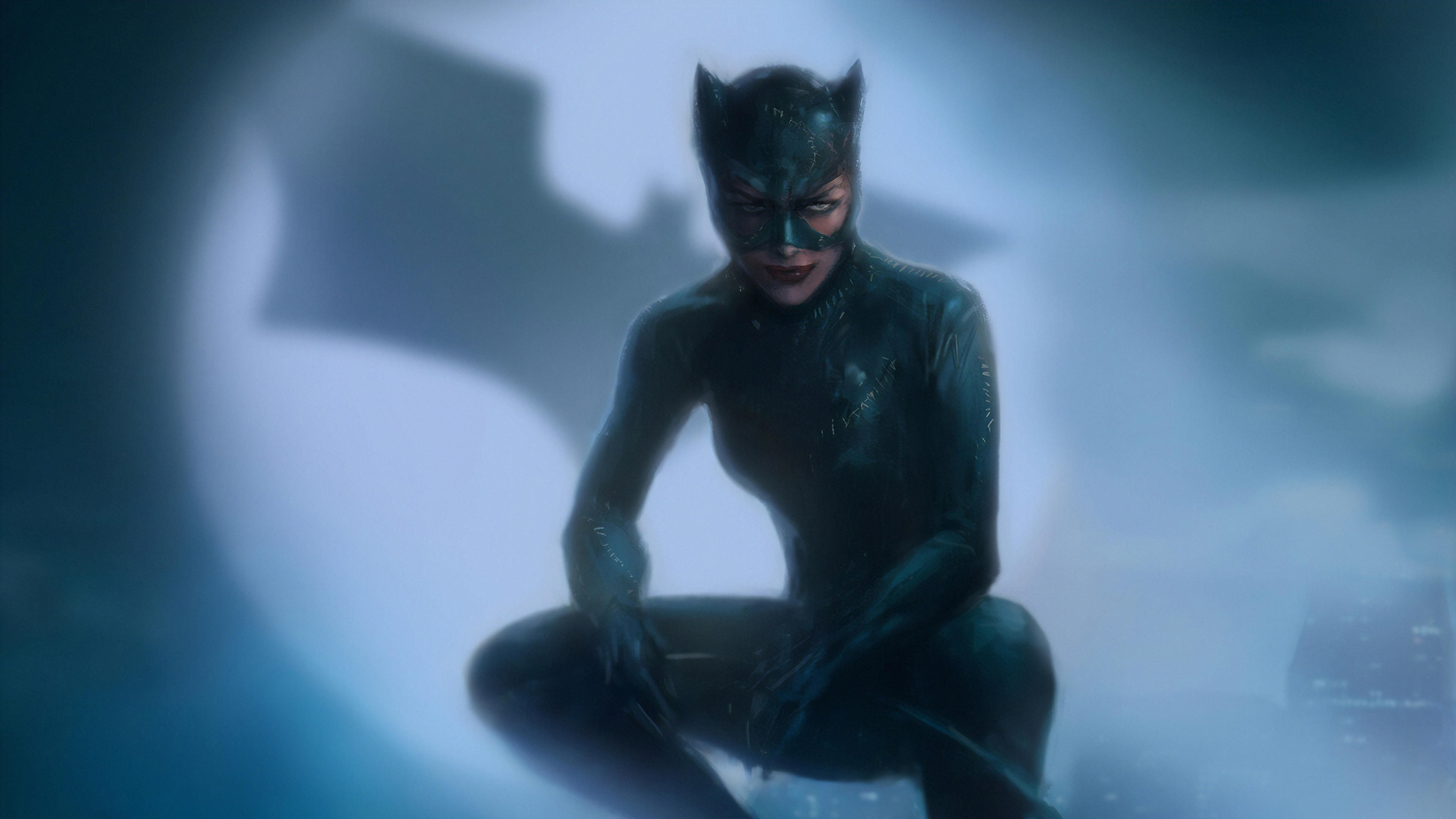 Catwoman: A woman, endowed with the speed, reflexes, and senses of a cat. 3840x2160 4K Wallpaper.