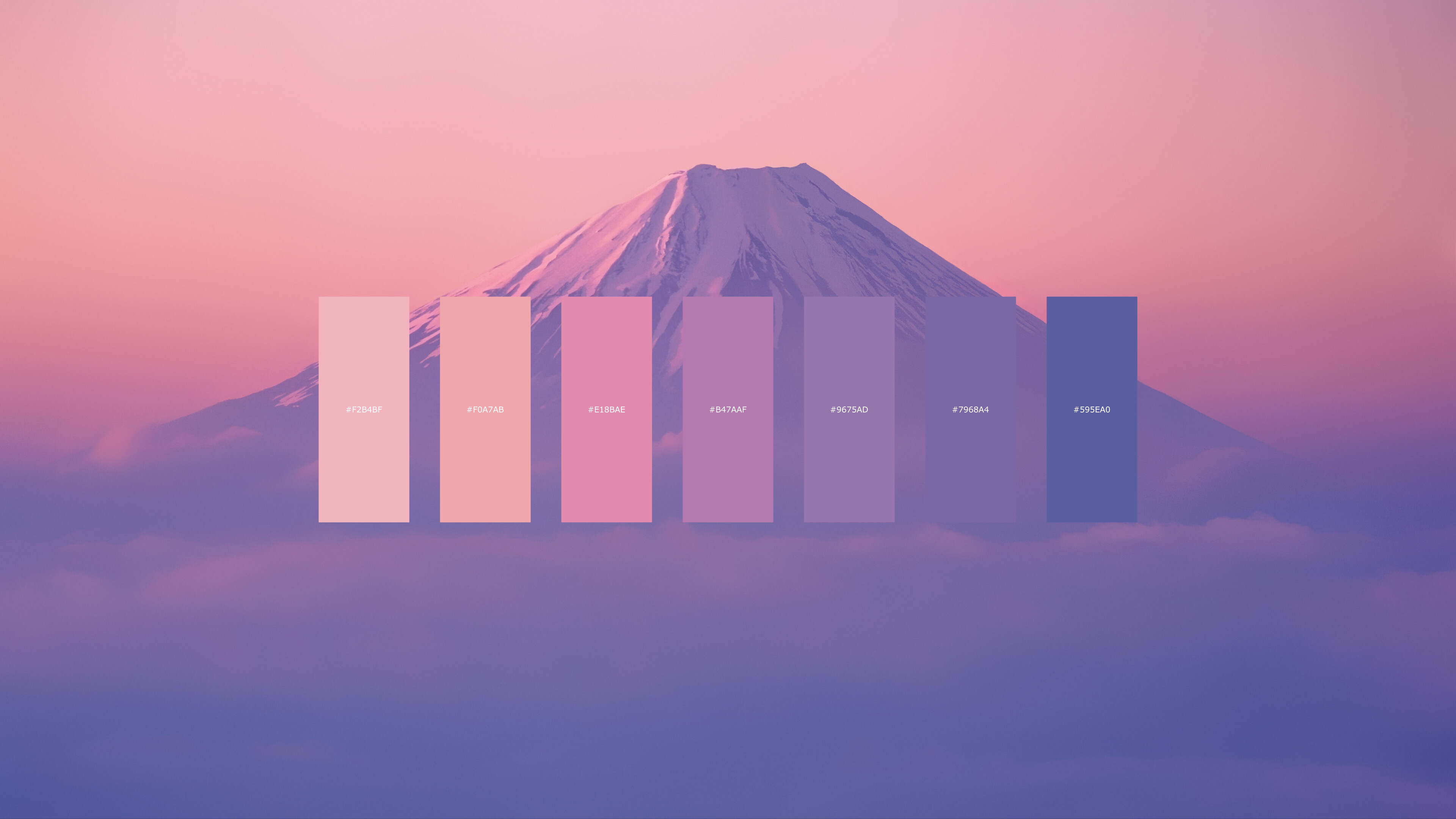 Farbpalette, Mount Fuji, 4K-Auflsung, Ruhevolle Vibes, 3840x2160 4K Desktop