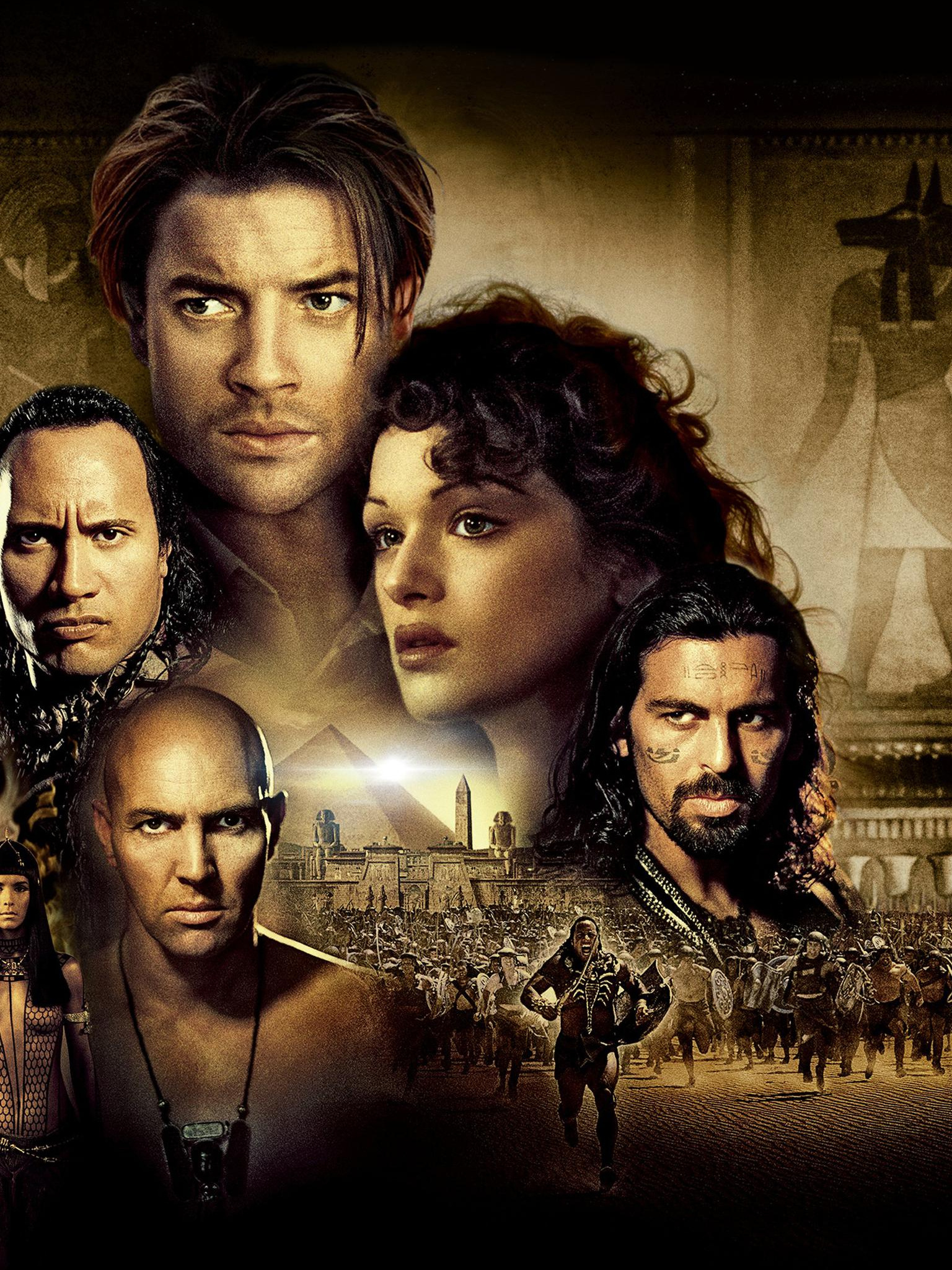 The Mummy (Movie): 2001 film, Rick O'Connell and his wife Evelyn exploring ancient ruins. 1540x2050 HD Wallpaper.