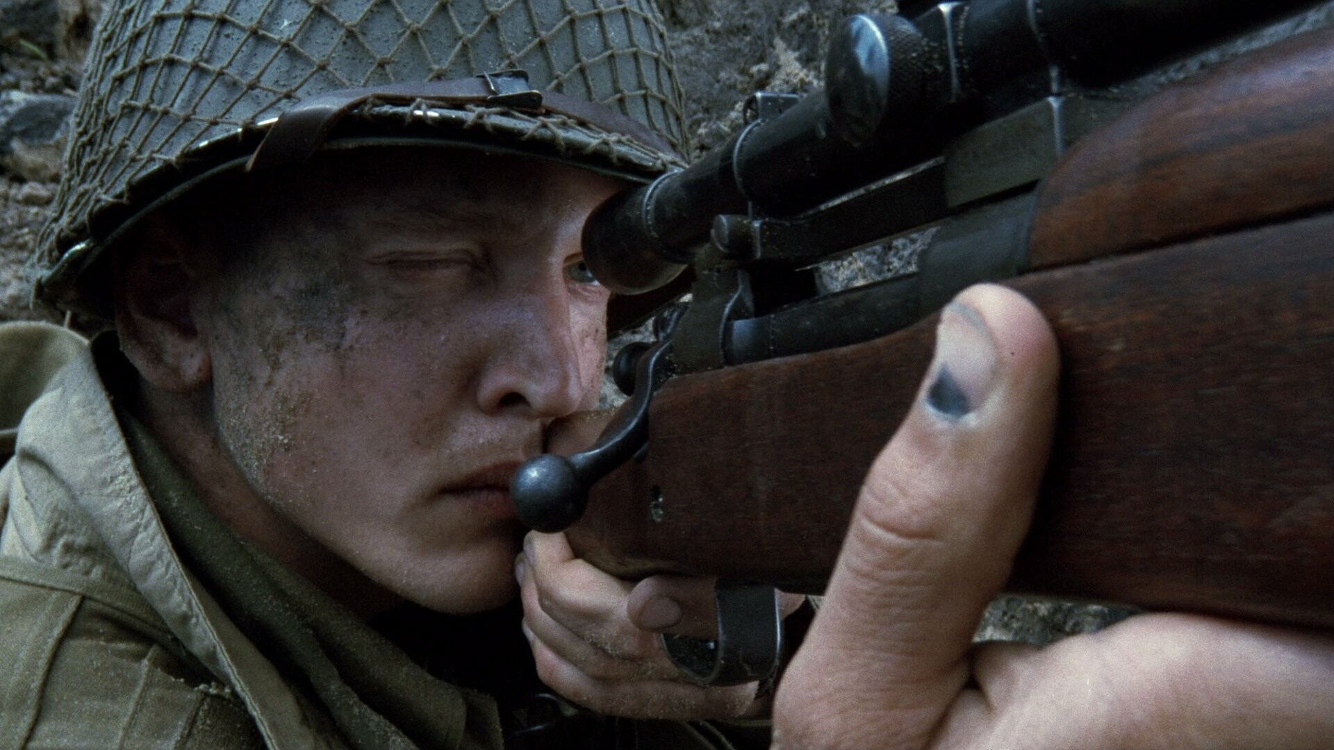 Saving Private Ryan: Barry Pepper as Private Daniel Jackson, An epic war film. 1920x1080 Full HD Background.