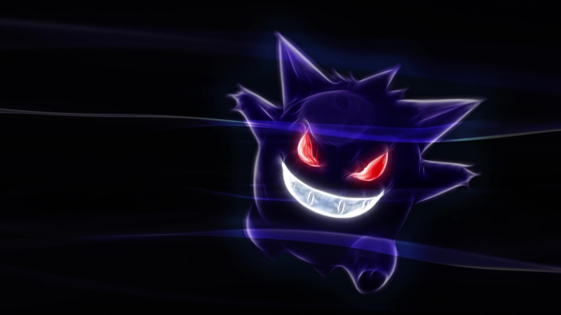 Ghost Pokemon: Gengar, A very mischievous, and at times, malicious species, The master of stealth. 1920x1080 Full HD Background.