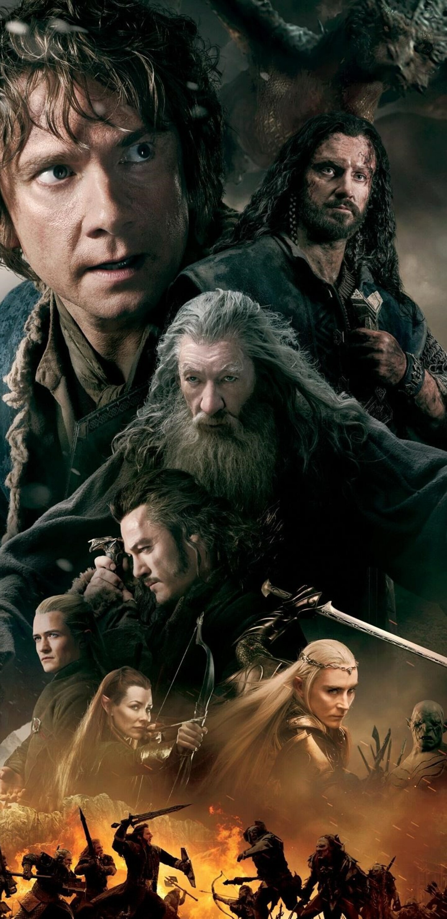 The Hobbit: The Battle of the Five Armies, The second highest-grossing film of 2014. 1440x2960 HD Wallpaper.