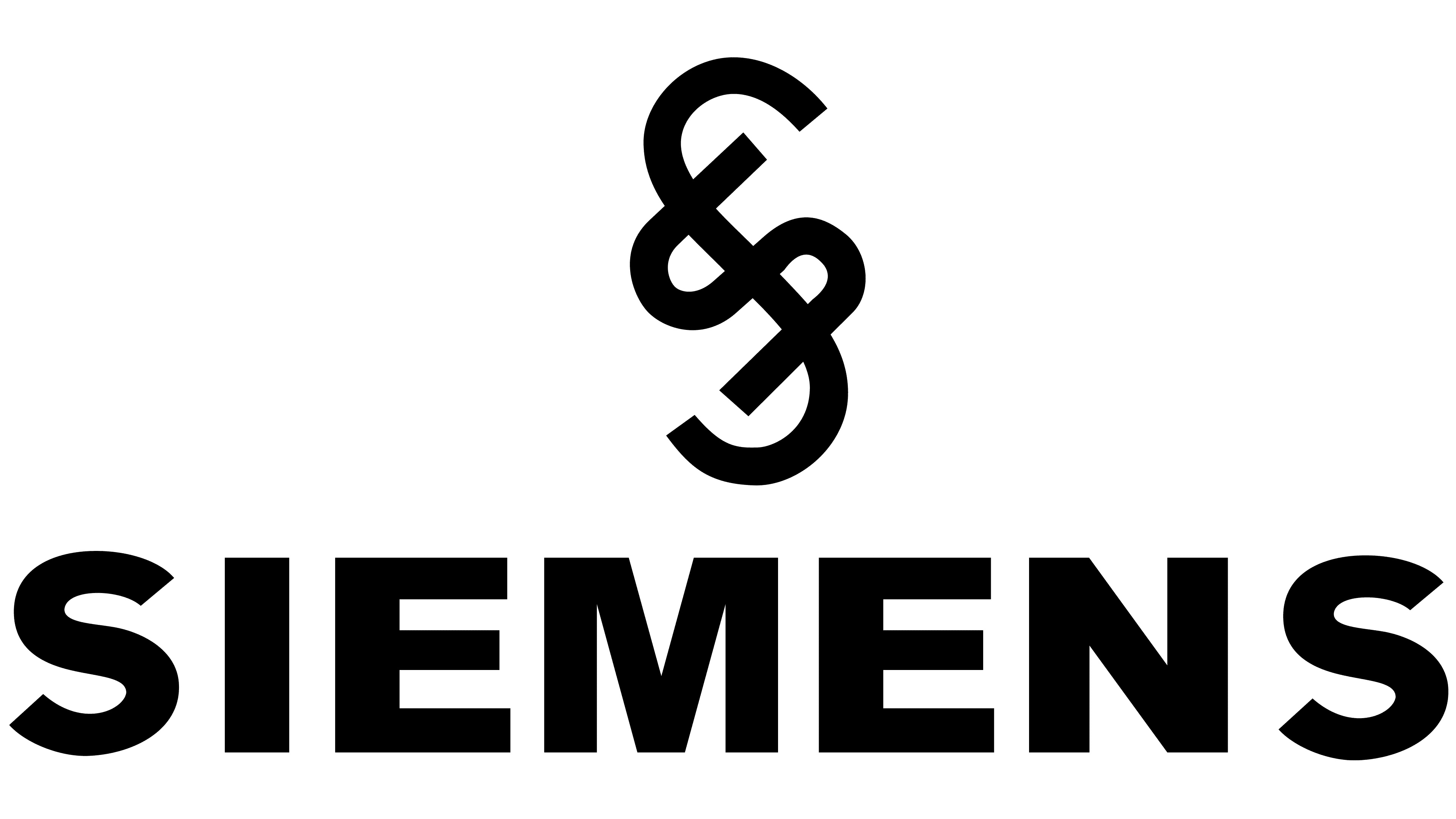 Siemens: Black and white, The world's most valued energy technology company, Found in 1847. 3840x2160 4K Background.
