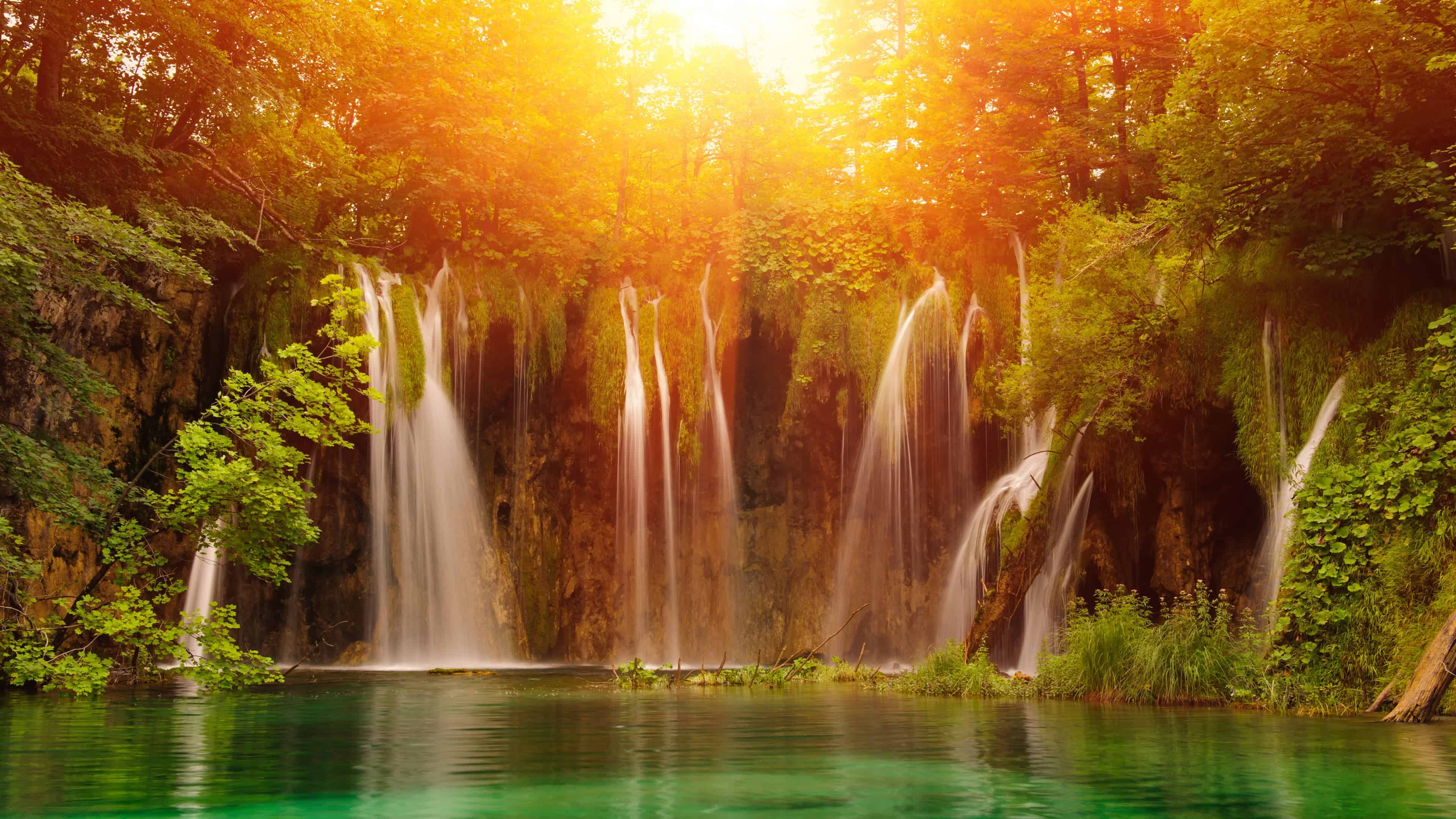 Plitvice Lakes, Waterfall paradise, UHD 4K wallpaper, Nature's symphony, 3840x2160 4K Desktop
