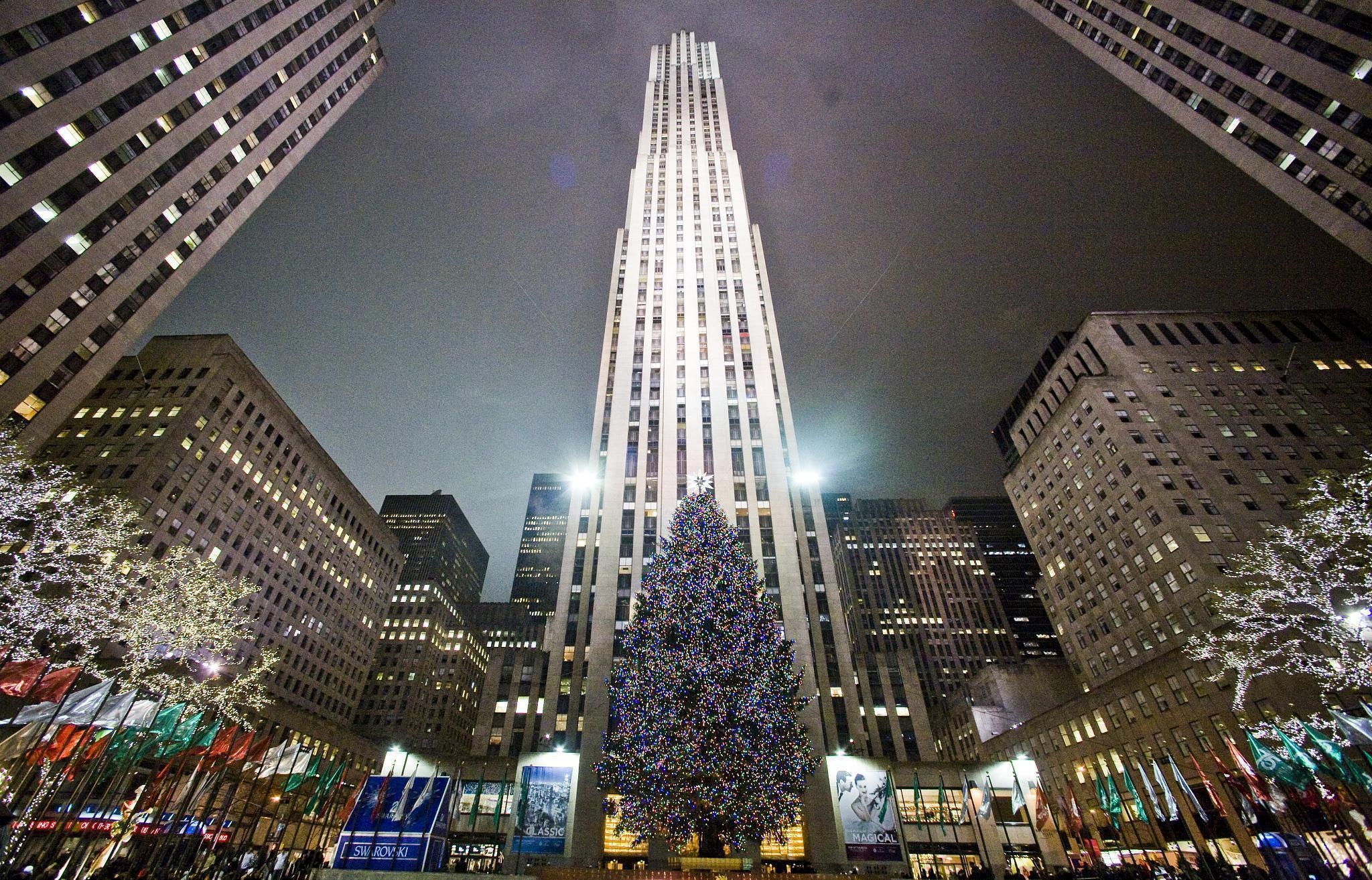 Rockefeller Center, Christmas decorations, Festive wallpaper, Holiday season, 2050x1320 HD Desktop