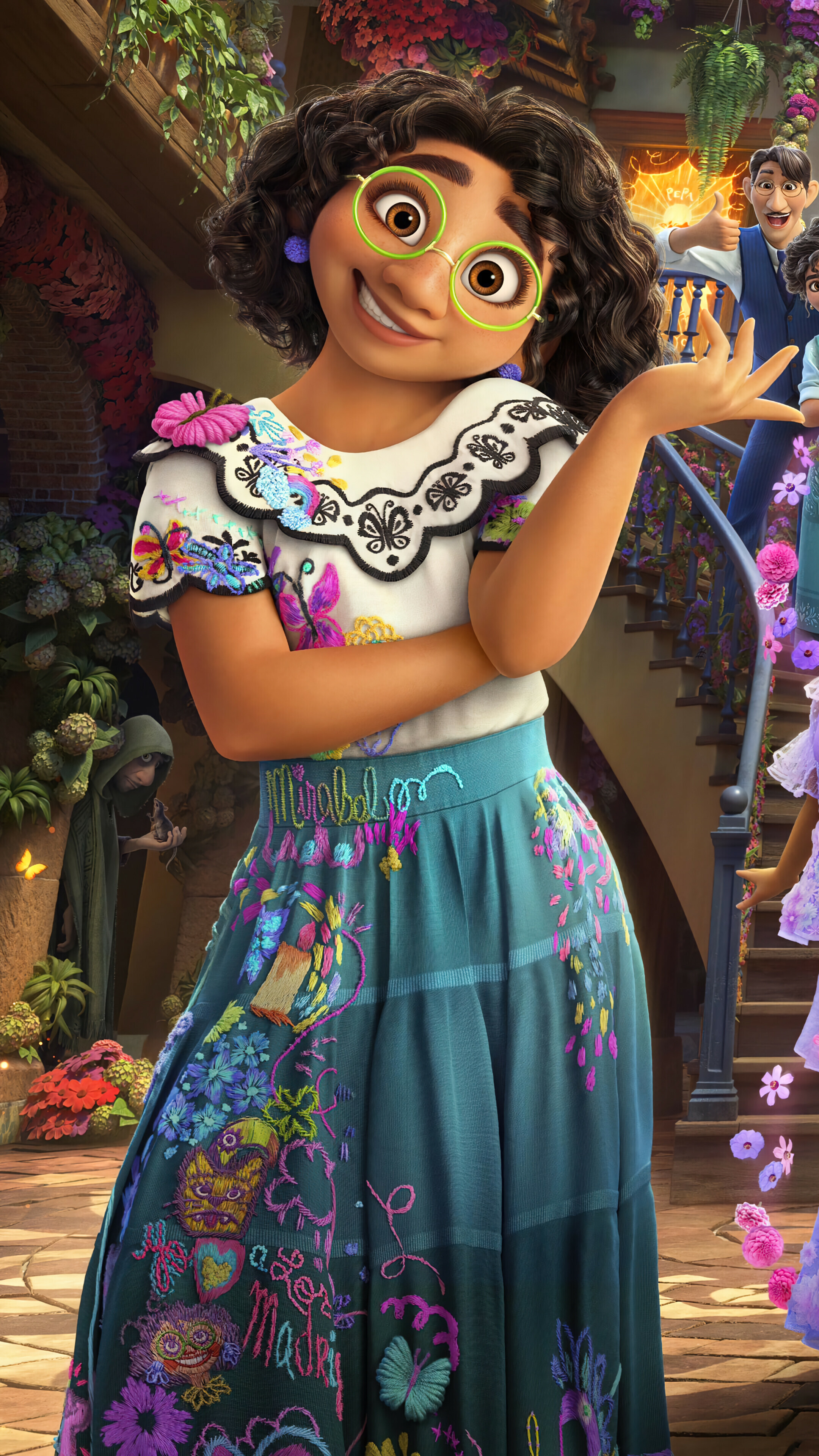 Encanto: Mirabel Madrigal, A fictional character that appears in Walt Disney Animation Studios' 60th feature film. 2160x3840 4K Background.