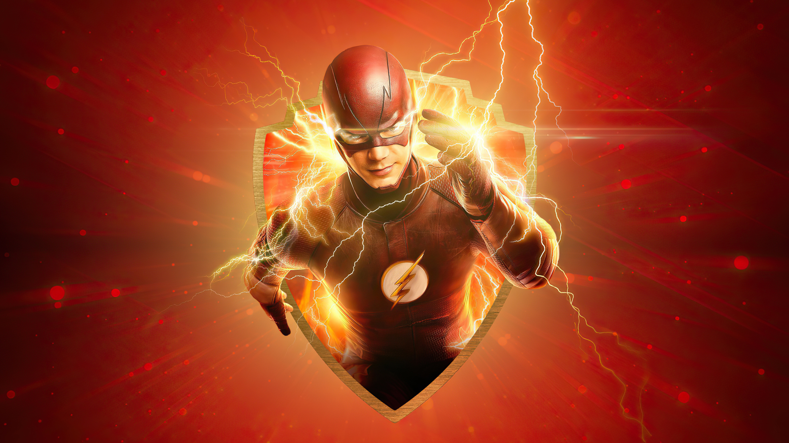 Grant Gustin: Flash, A speedster, Barry Allen, A fictional character in The CW's Arrowverse franchise. 3200x1800 HD Wallpaper.