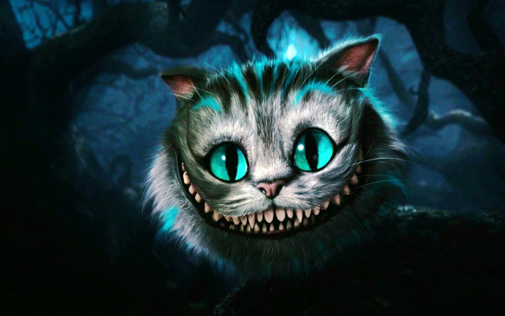 Cheshire Cat: A broadly grinning creature, Cartoon. 1920x1200 HD Wallpaper.