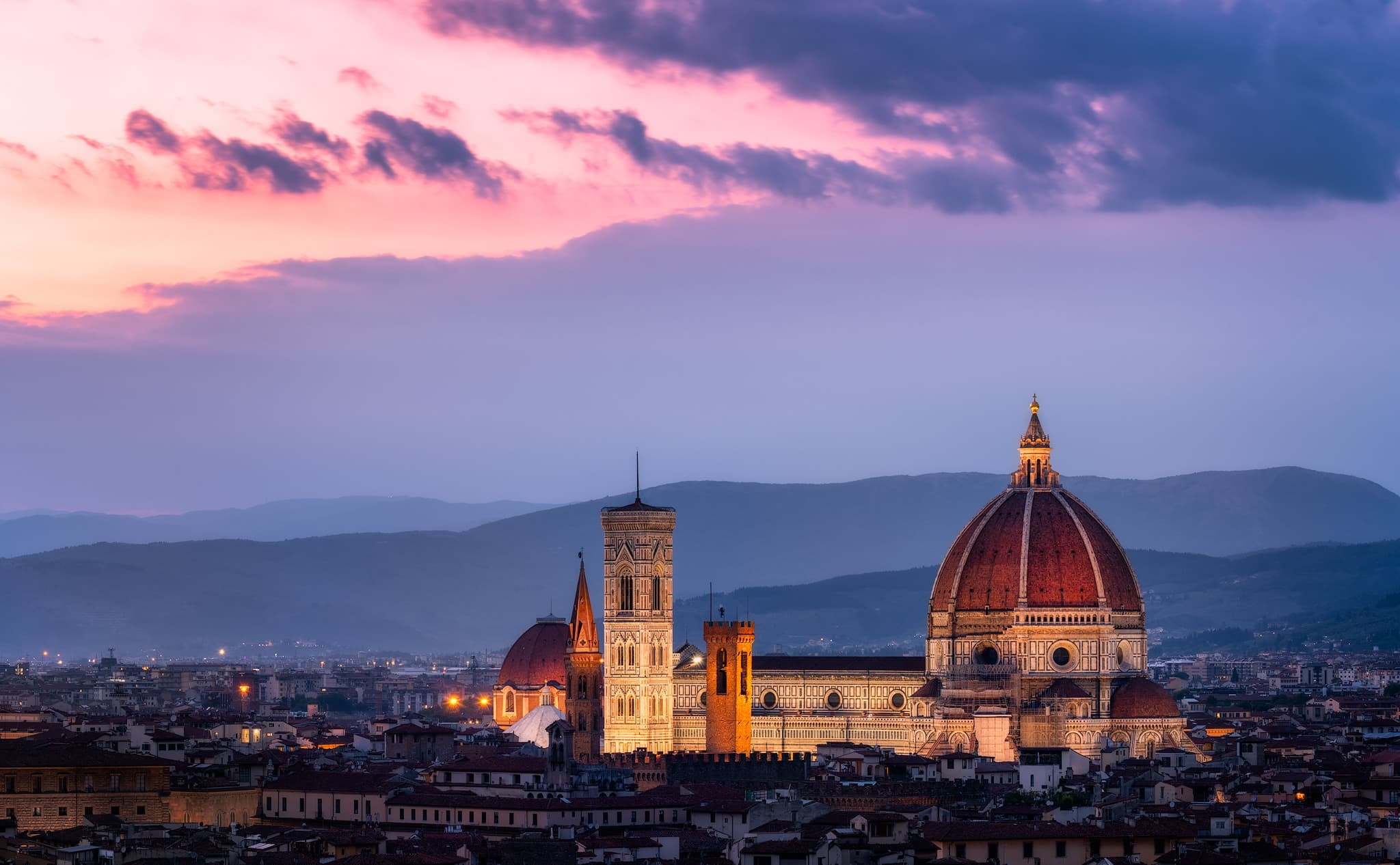 Sonnenuntergang über dem Dom von Florenz, 2050x1270 HD Desktop