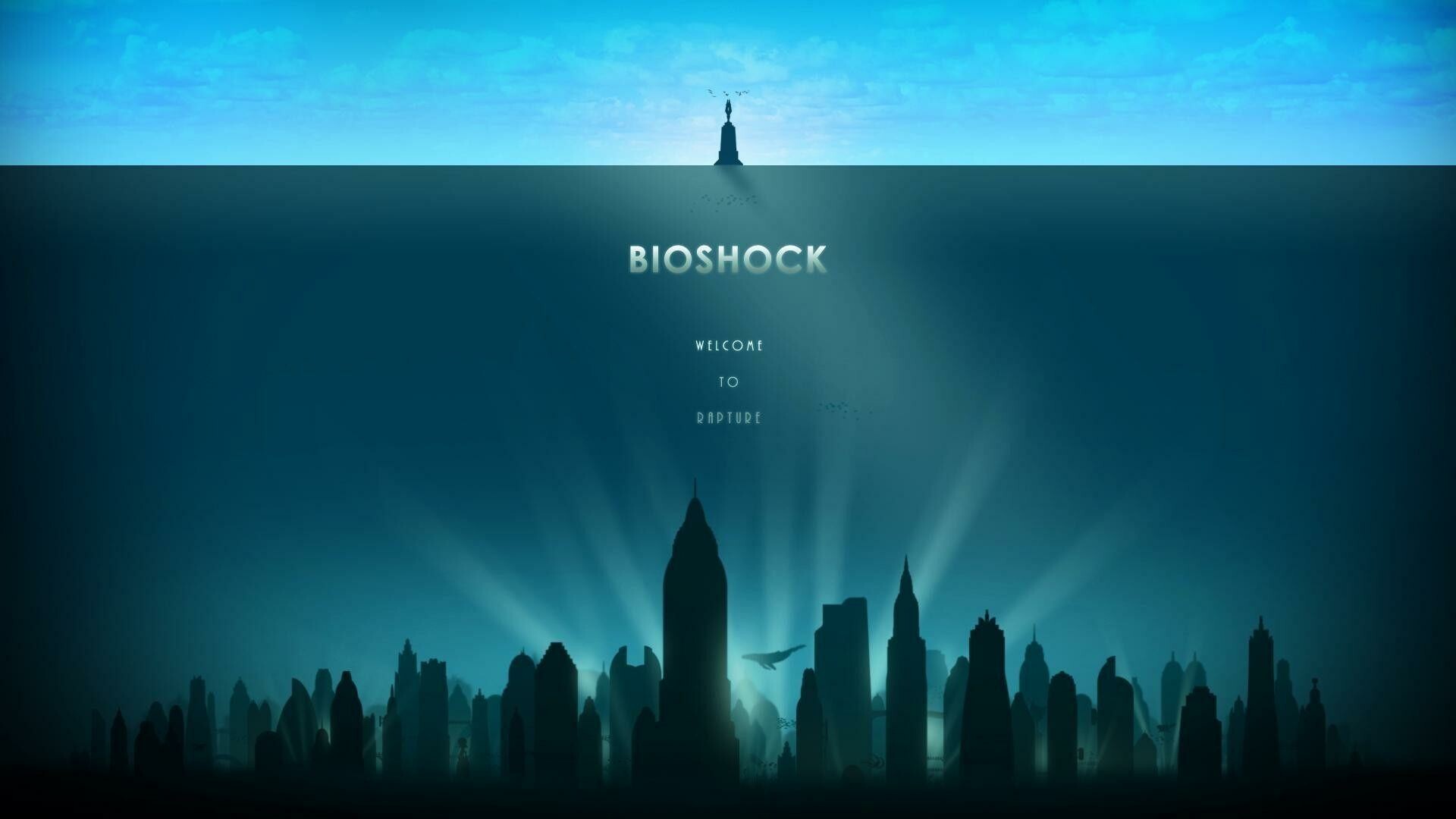 BioShock: A shooter, Journey to the cities of Rapture and Columbia. 1920x1080 Full HD Background.
