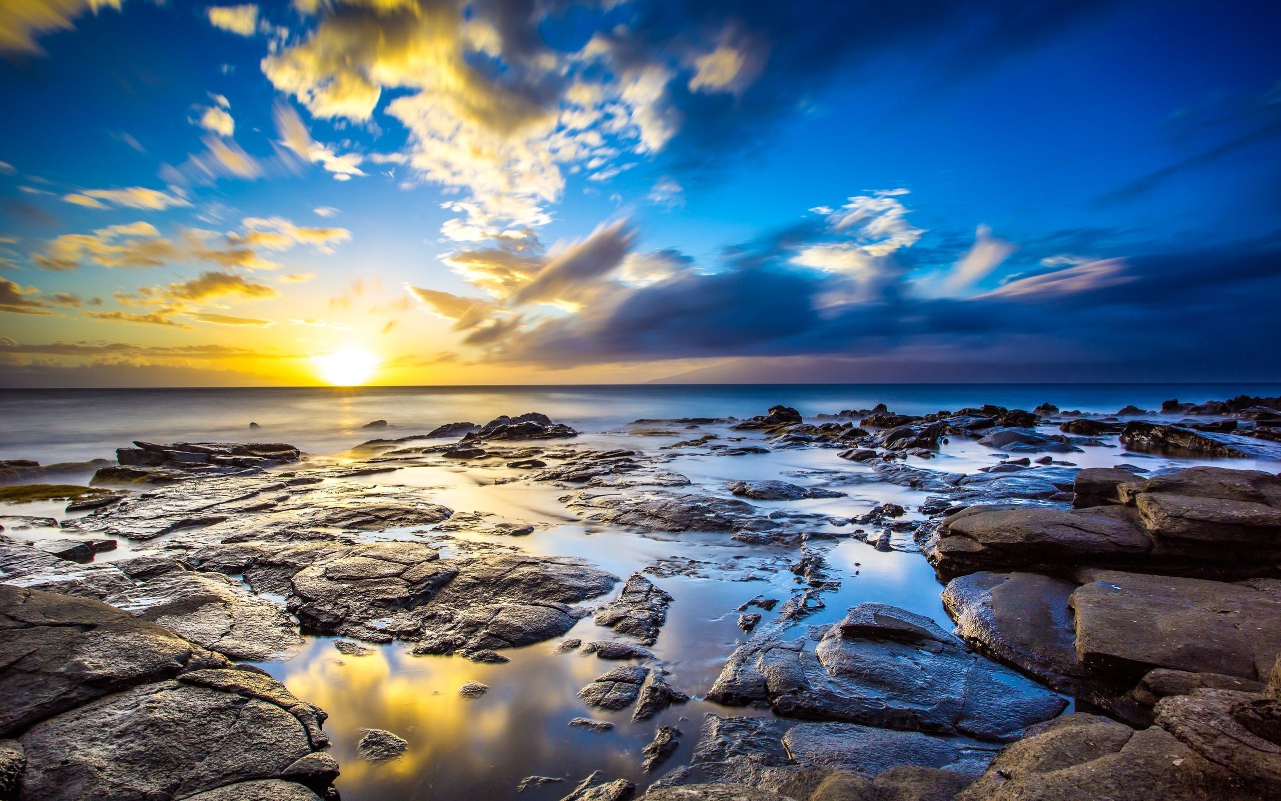 Ocean Landscape, Sunrise wallpapers, Serene views, 2560x1600 HD Desktop