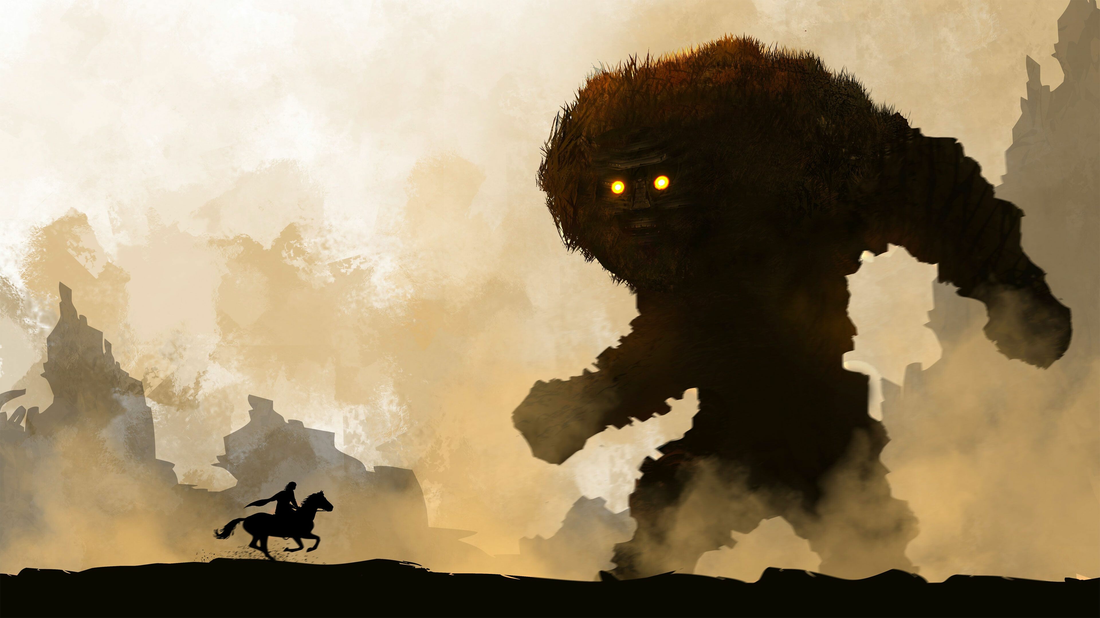 Shadow of the Colossus: A 2005 action-adventure game, Sony Computer Entertainment. 3840x2160 4K Background.