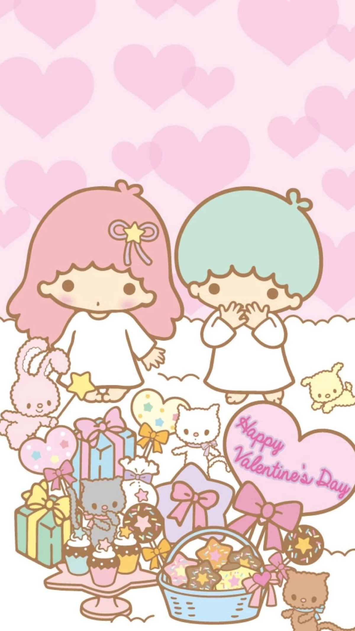 Hello Kitty Valentine's Day, Kawaii Valentine wallpapers, Cute backgrounds, Lovely celebration, 1200x2130 HD Phone