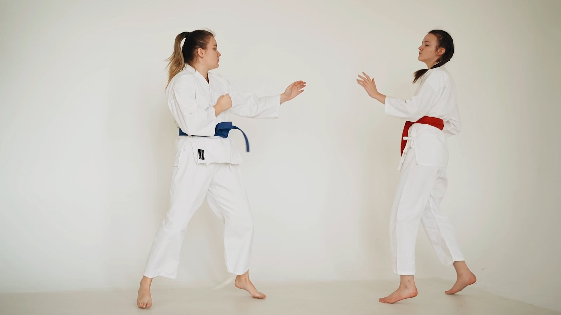 Karate: Kata training of striking art, Japanese martial arts. 1920x1080 Full HD Background.