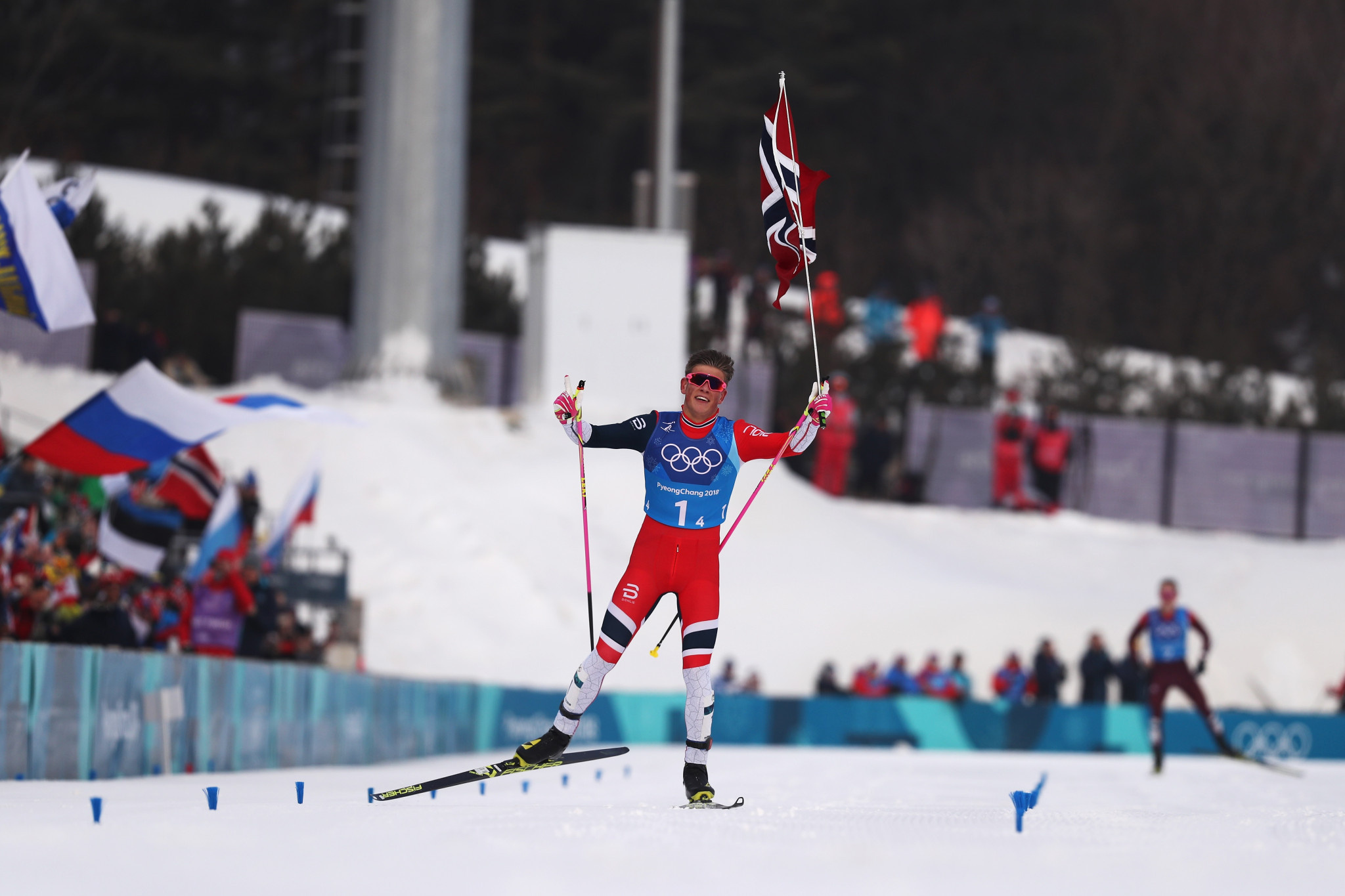 Johannes Hoesflot Klaebo, Cross-country skiing victory, Pyeongchang 2018, 2050x1370 HD Desktop