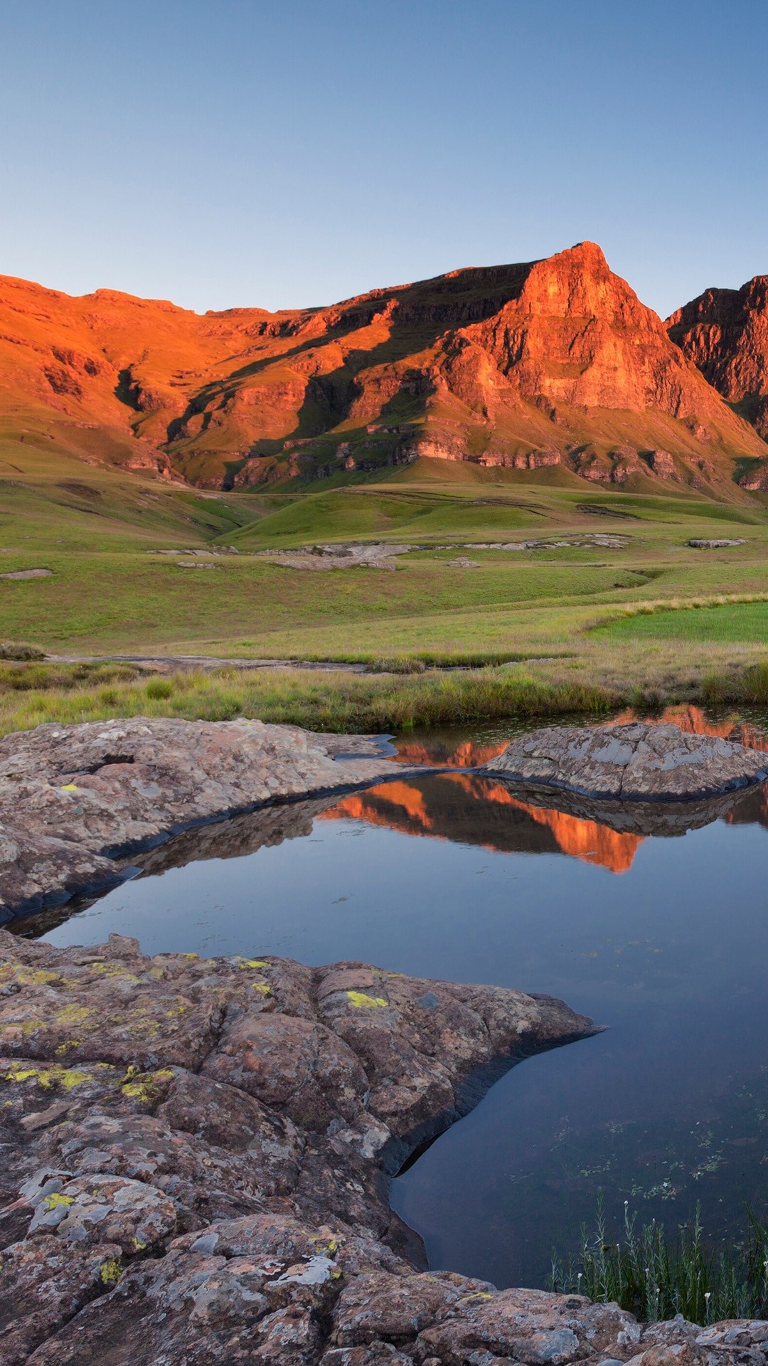 Lesotho travels, Three Bushmen Peaks, Sehlabathebe National Park, 1080x1920 Full HD Phone