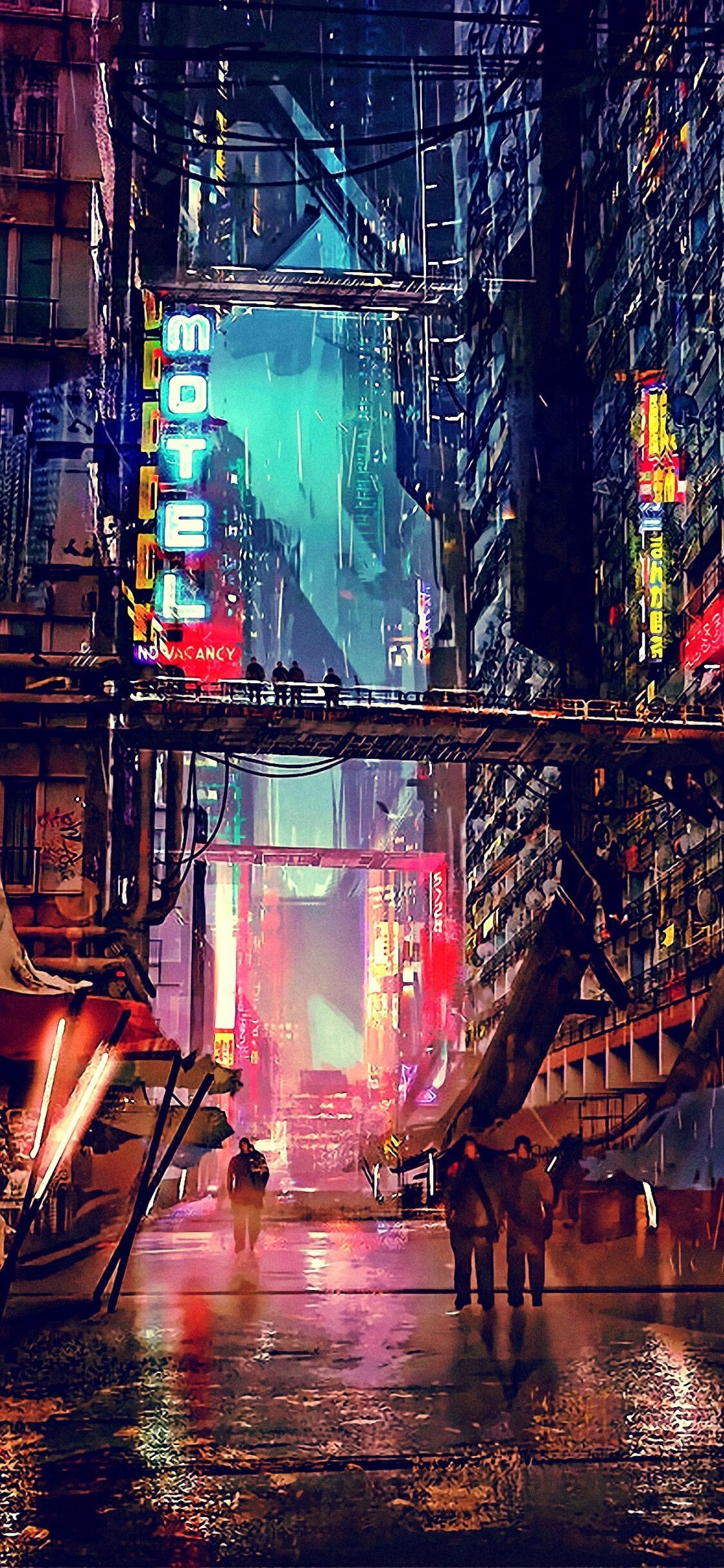 Ghost in the Shell (Anime): The fictional Japanese city of Niihama, New Port City, Cyberpunk and neo-noir. 1130x2440 HD Wallpaper.