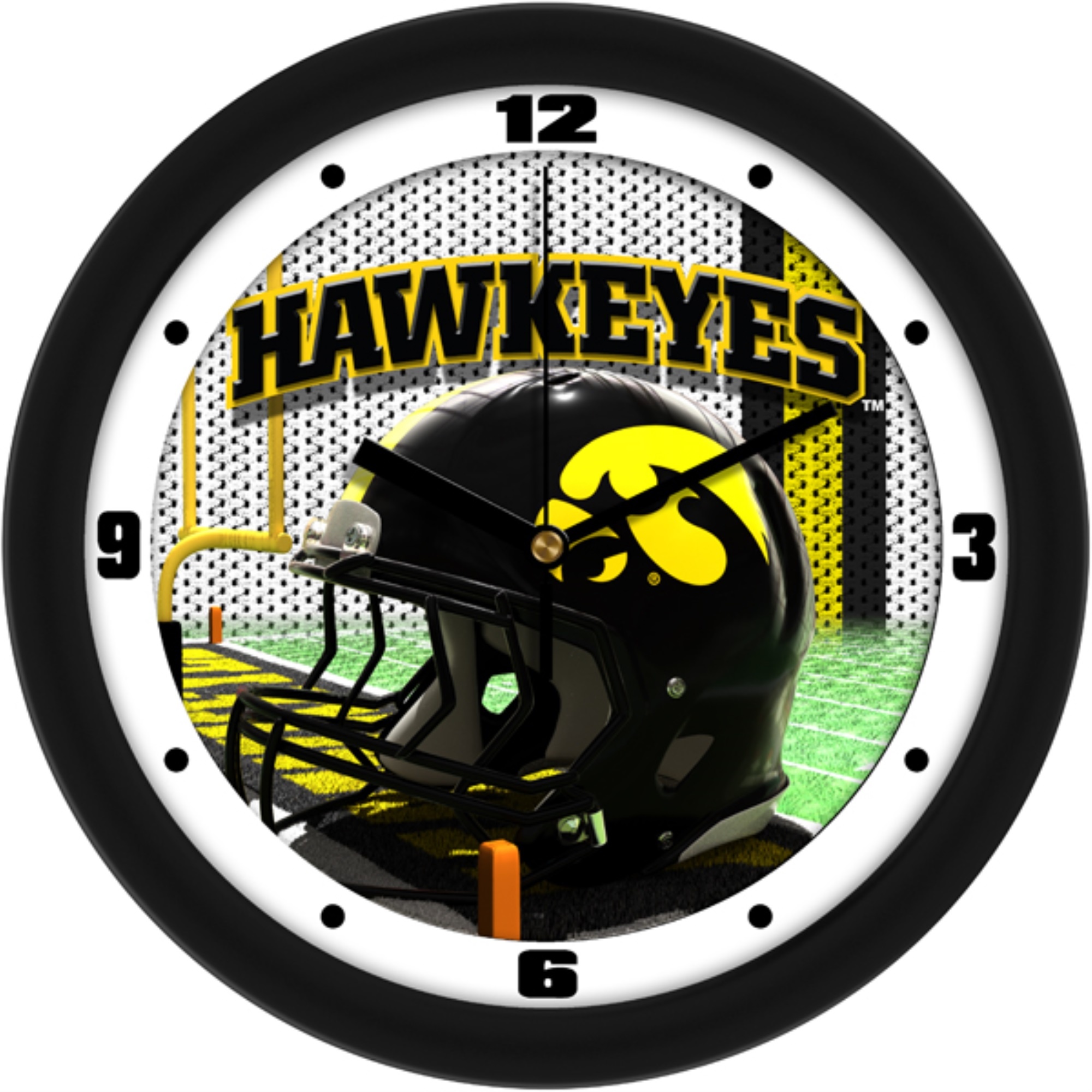 Iowa Hawkeyes Football, Football helmet, Wall clock, Iowa theme, 2000x2000 HD Handy